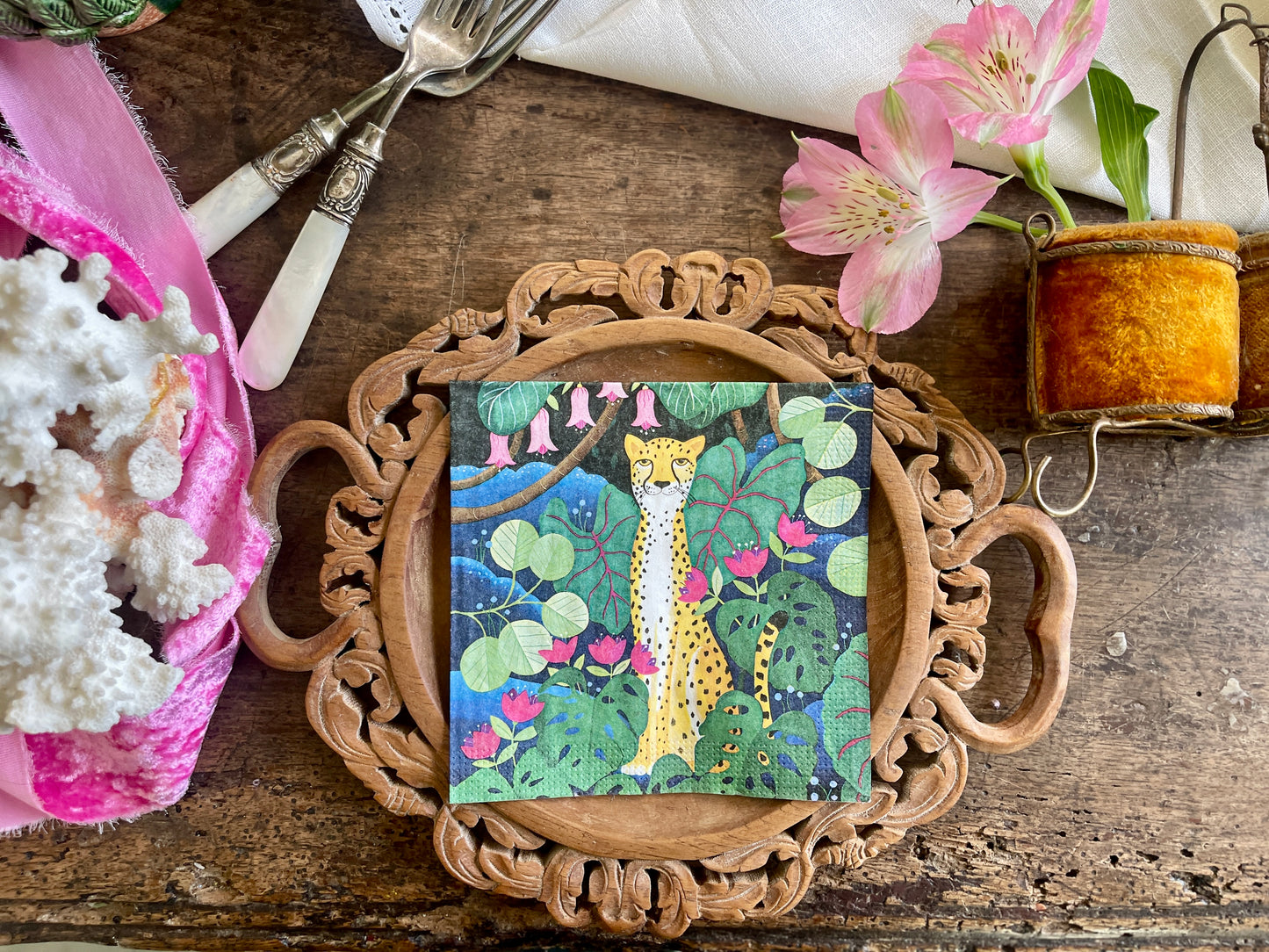 Cheetah Beverage Paper Napkin