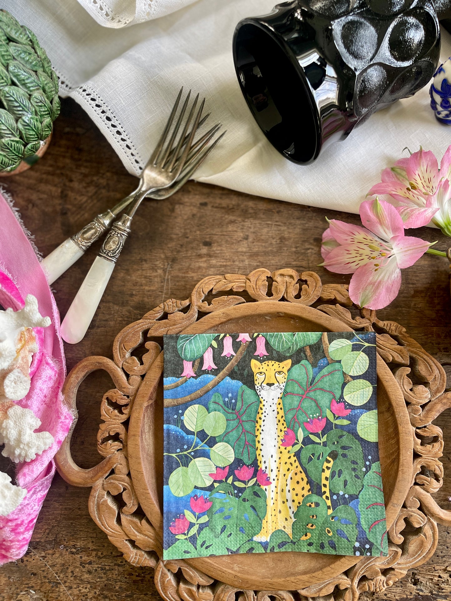 Cheetah Beverage Paper Napkin