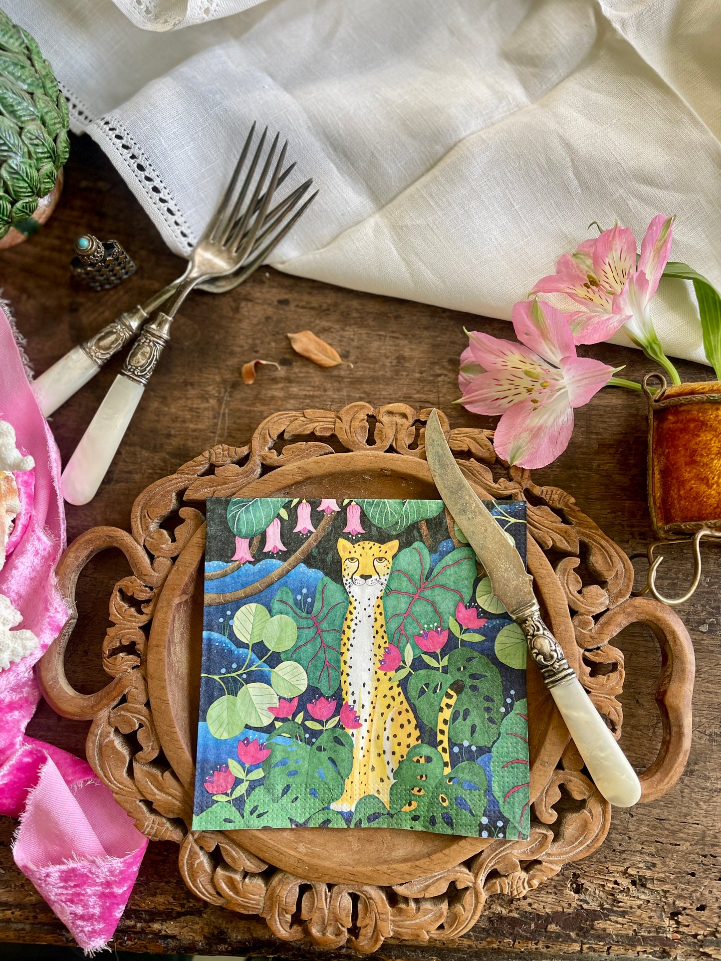 Cheetah Beverage Paper Napkin