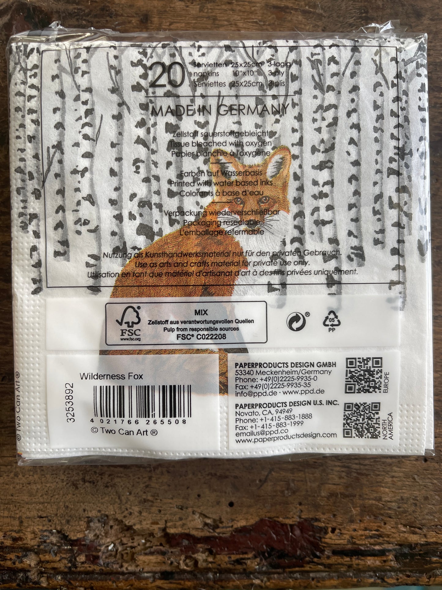 Fox in Winter Aspen Forest Paper Beverage Napkin