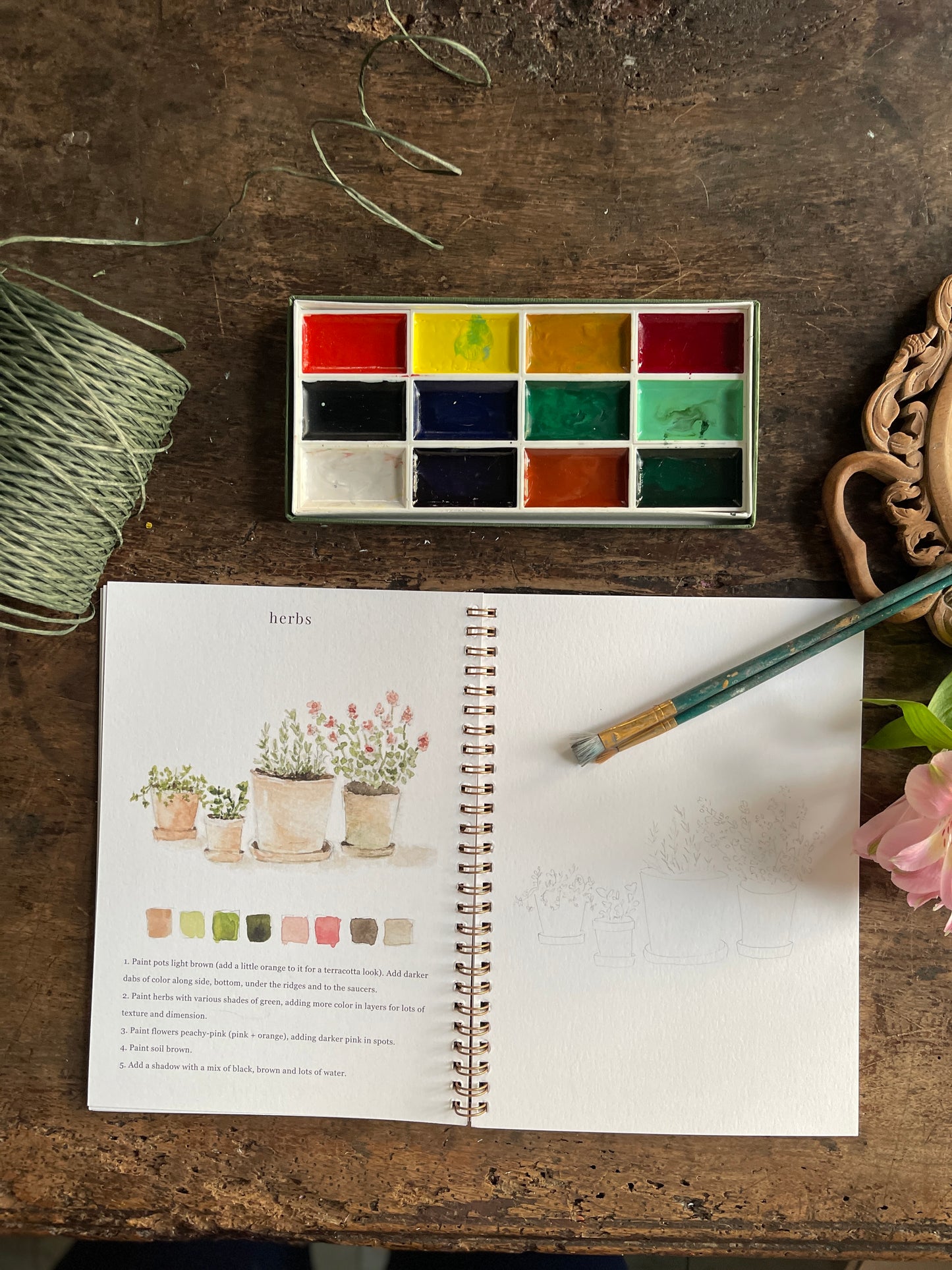 DIY Gardening Watercolor Workbook by Emily Lex