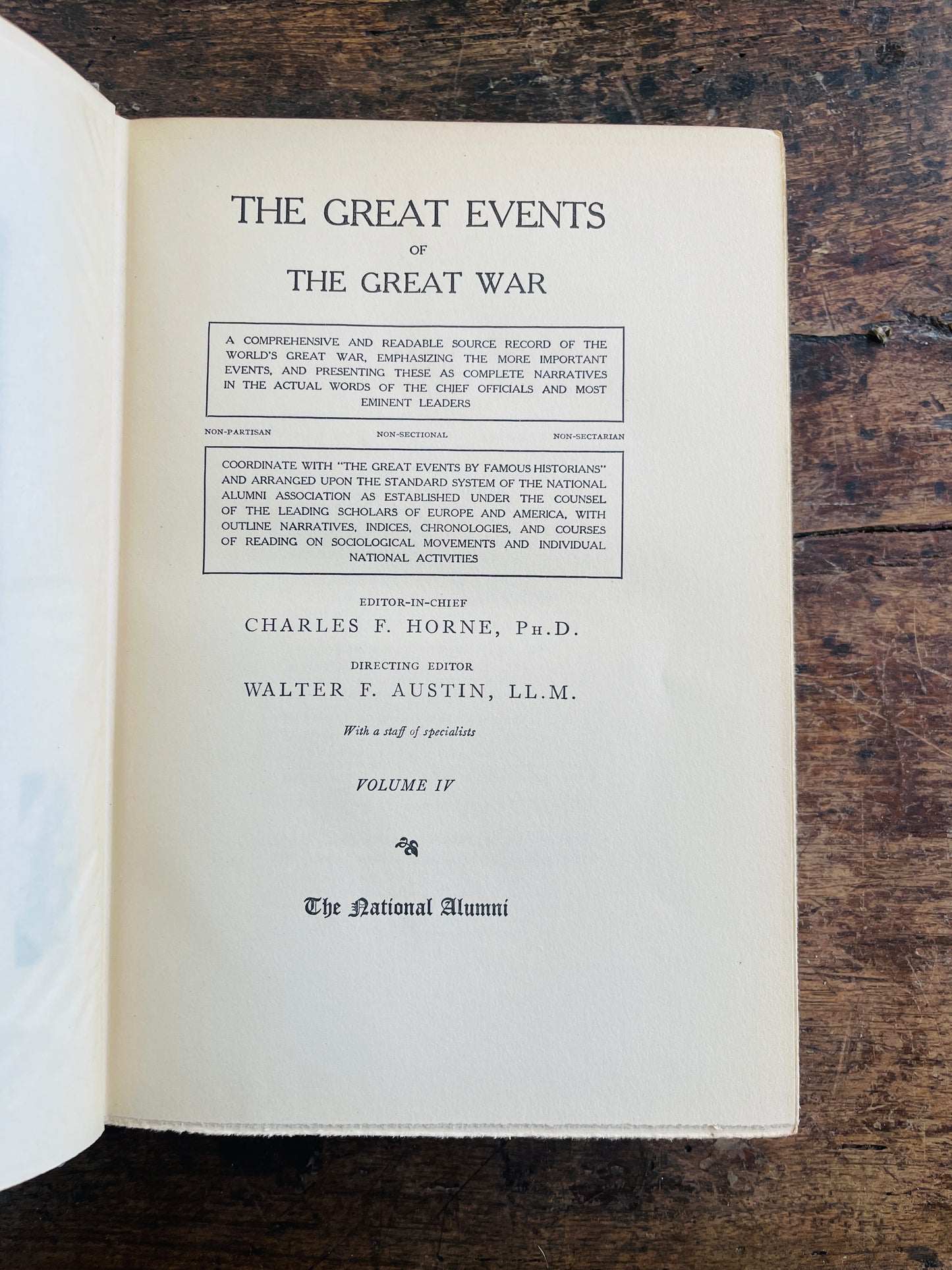 1920 The Great Events of The Great War Volume IV Book in Royal Blue with Gold