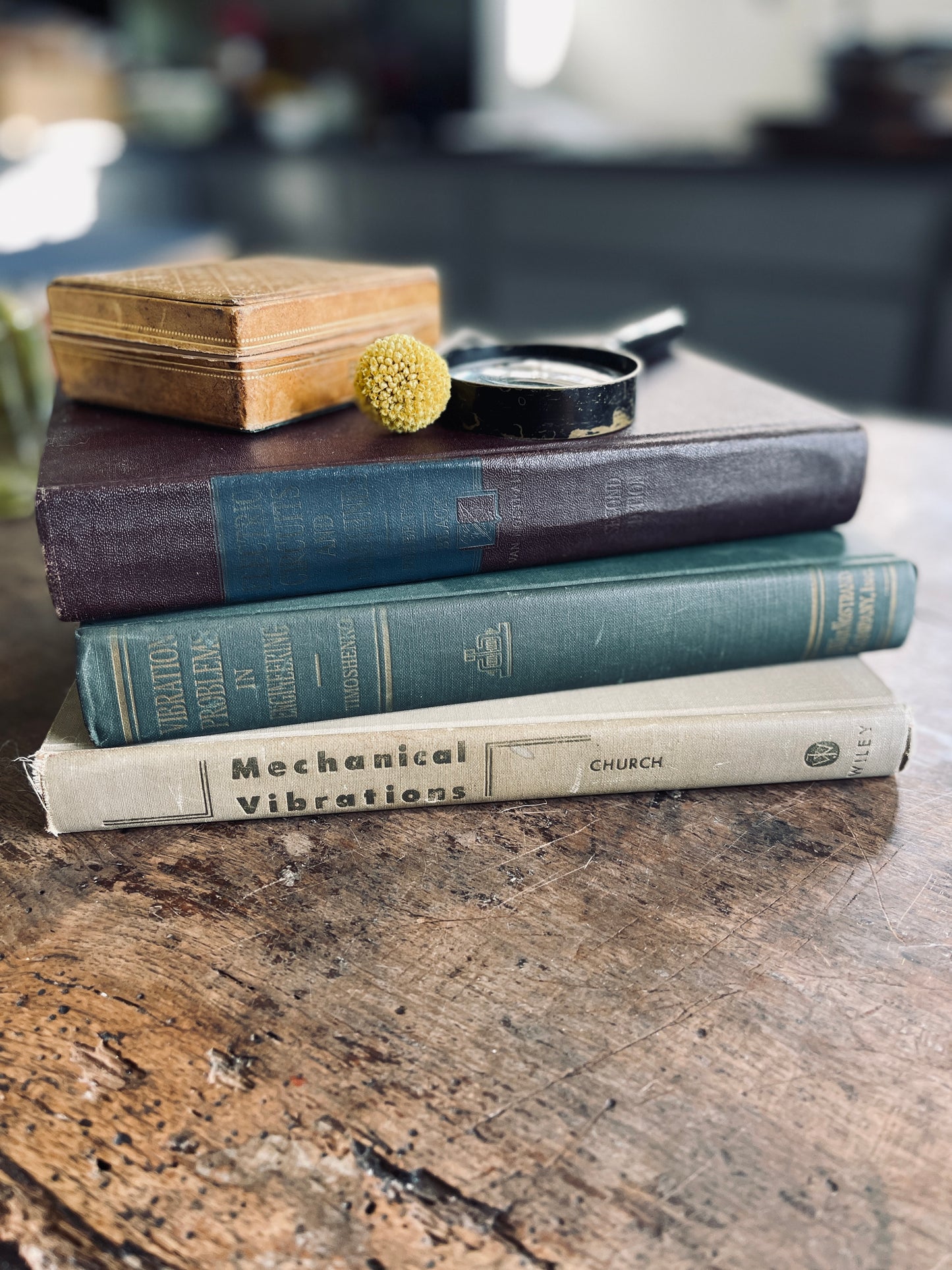 Set of Three Mid Century Engineering Text Books on Mechanical Vibrations and Machines