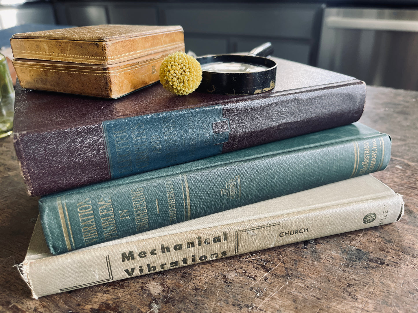 Set of Three Mid Century Engineering Text Books on Mechanical Vibrations and Machines