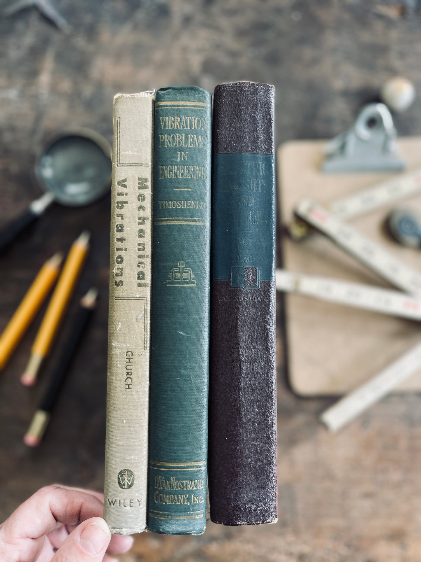 Set of Three Mid Century Engineering Text Books on Mechanical Vibrations and Machines