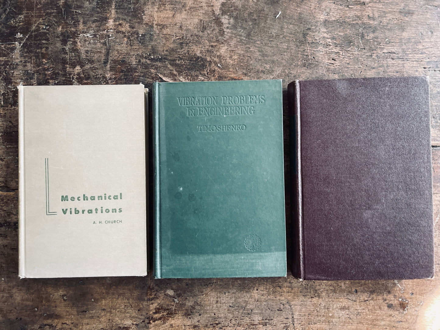Set of Three Mid Century Engineering Text Books on Mechanical Vibrations and Machines