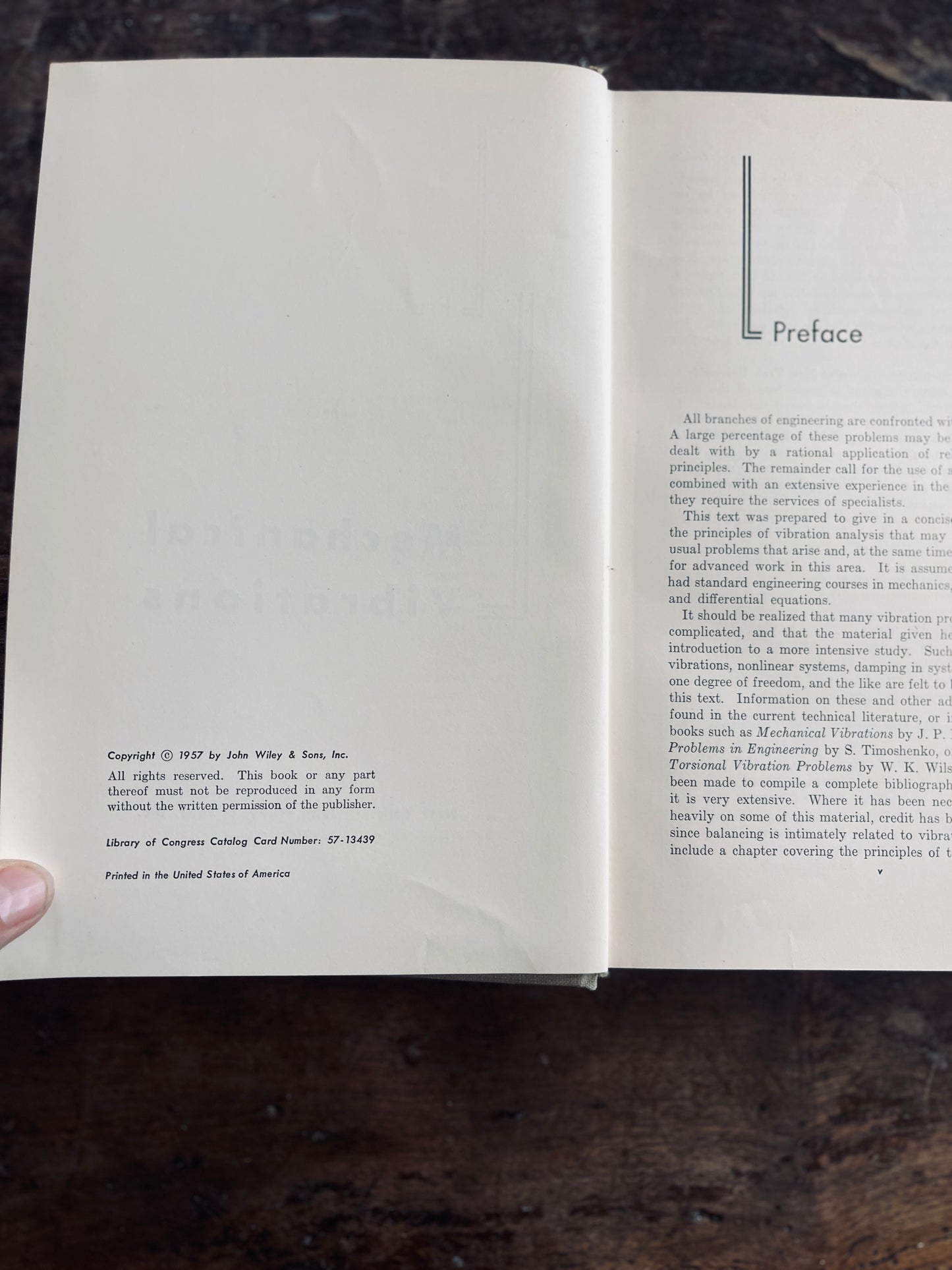 Set of Three Mid Century Engineering Text Books on Mechanical Vibrations and Machines