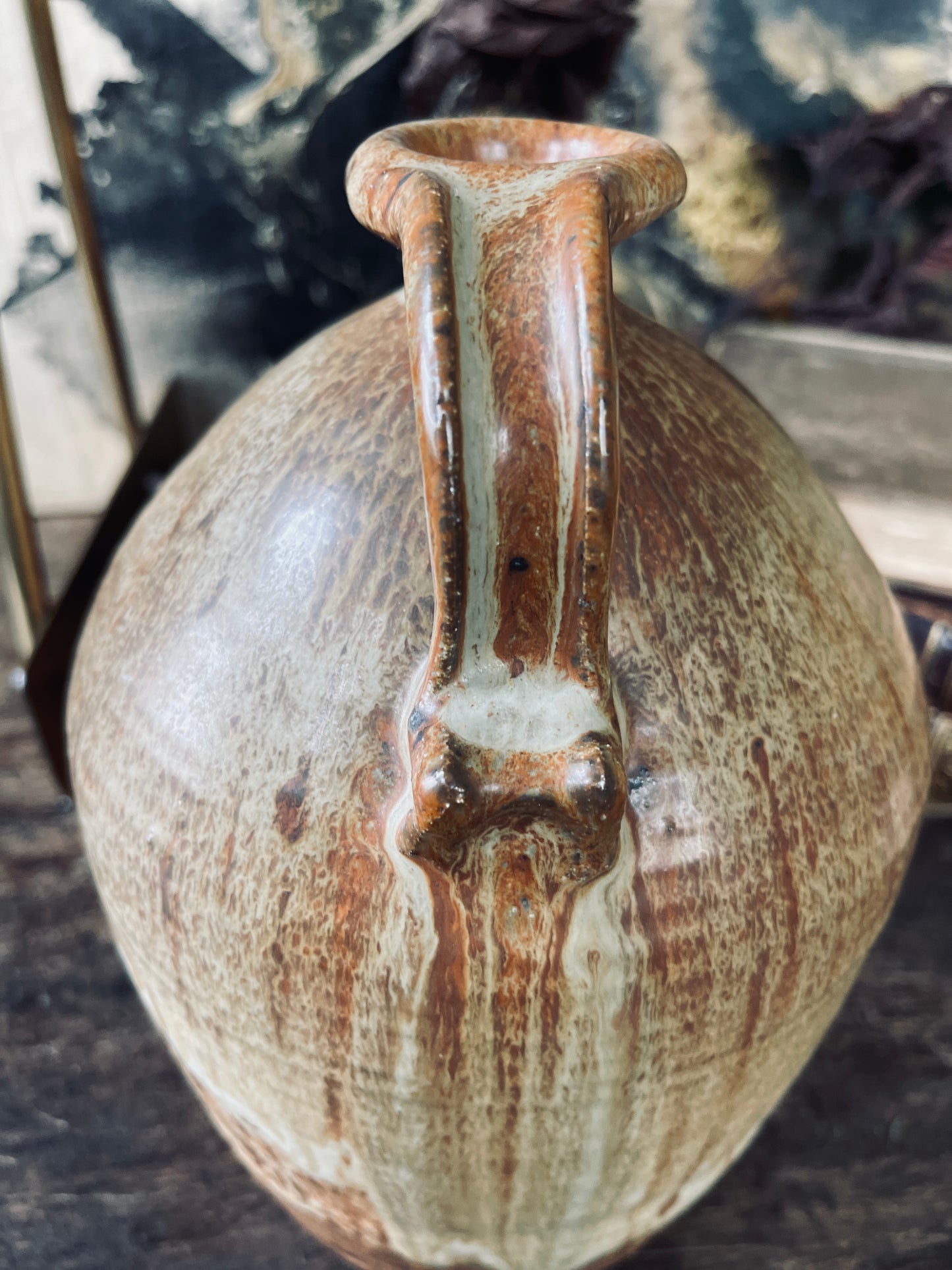 Speckled Glaze French Stoneware Pottery Jug
