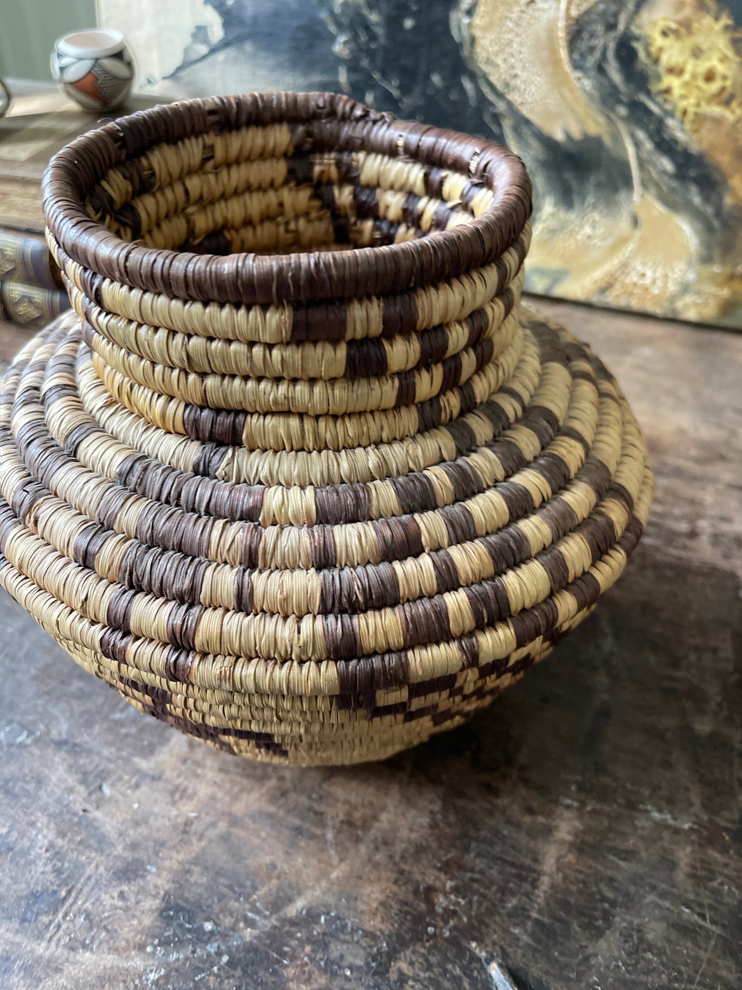 Figural Coiled Basket Olla