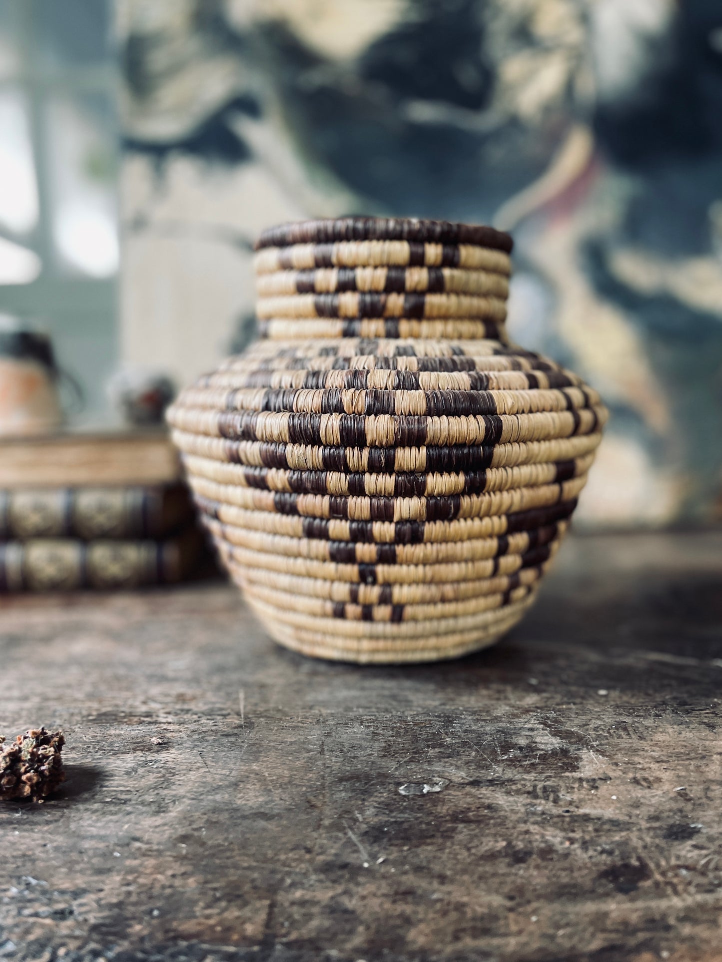 Figural Coiled Basket Olla