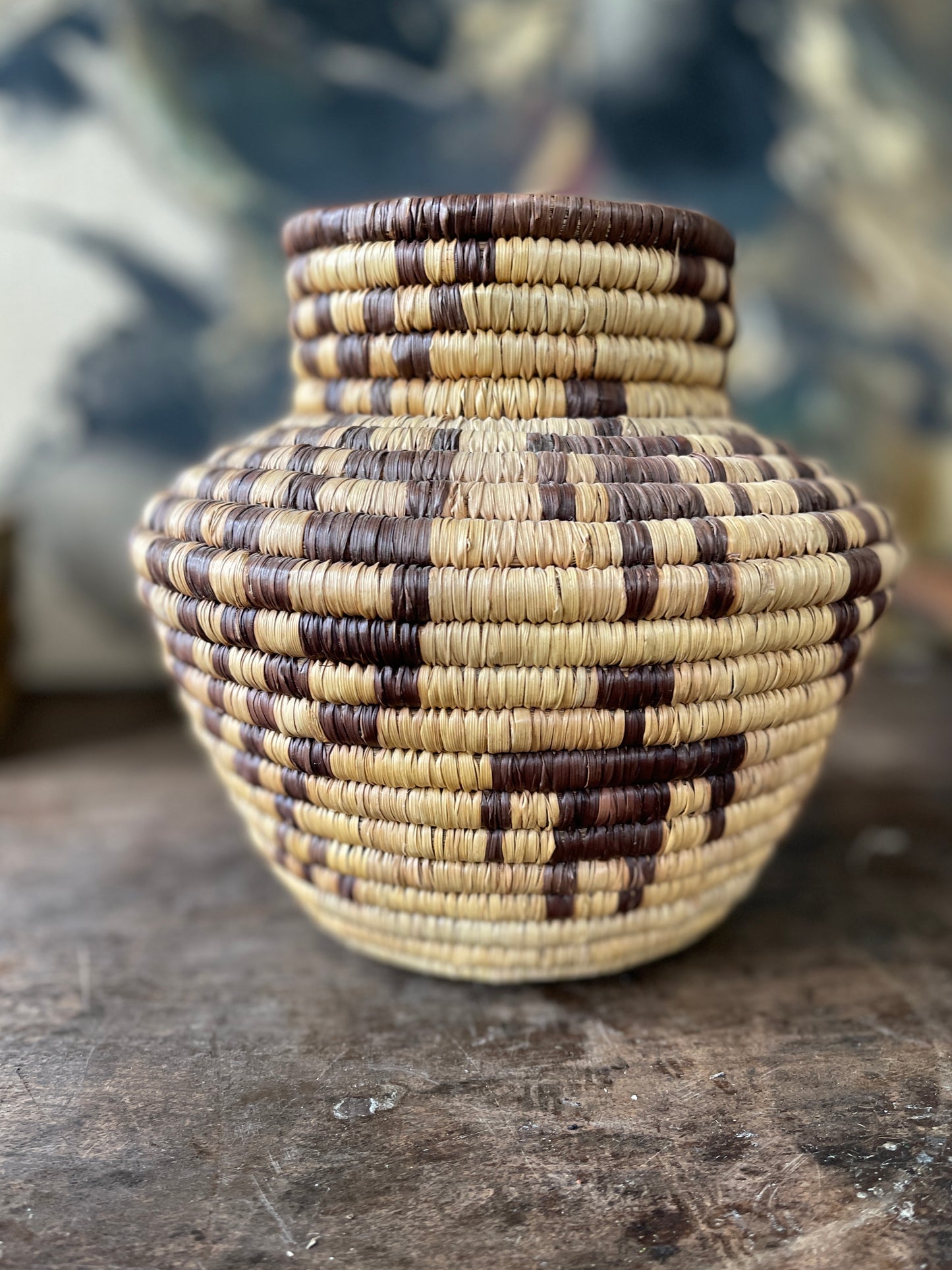Figural Coiled Basket Olla
