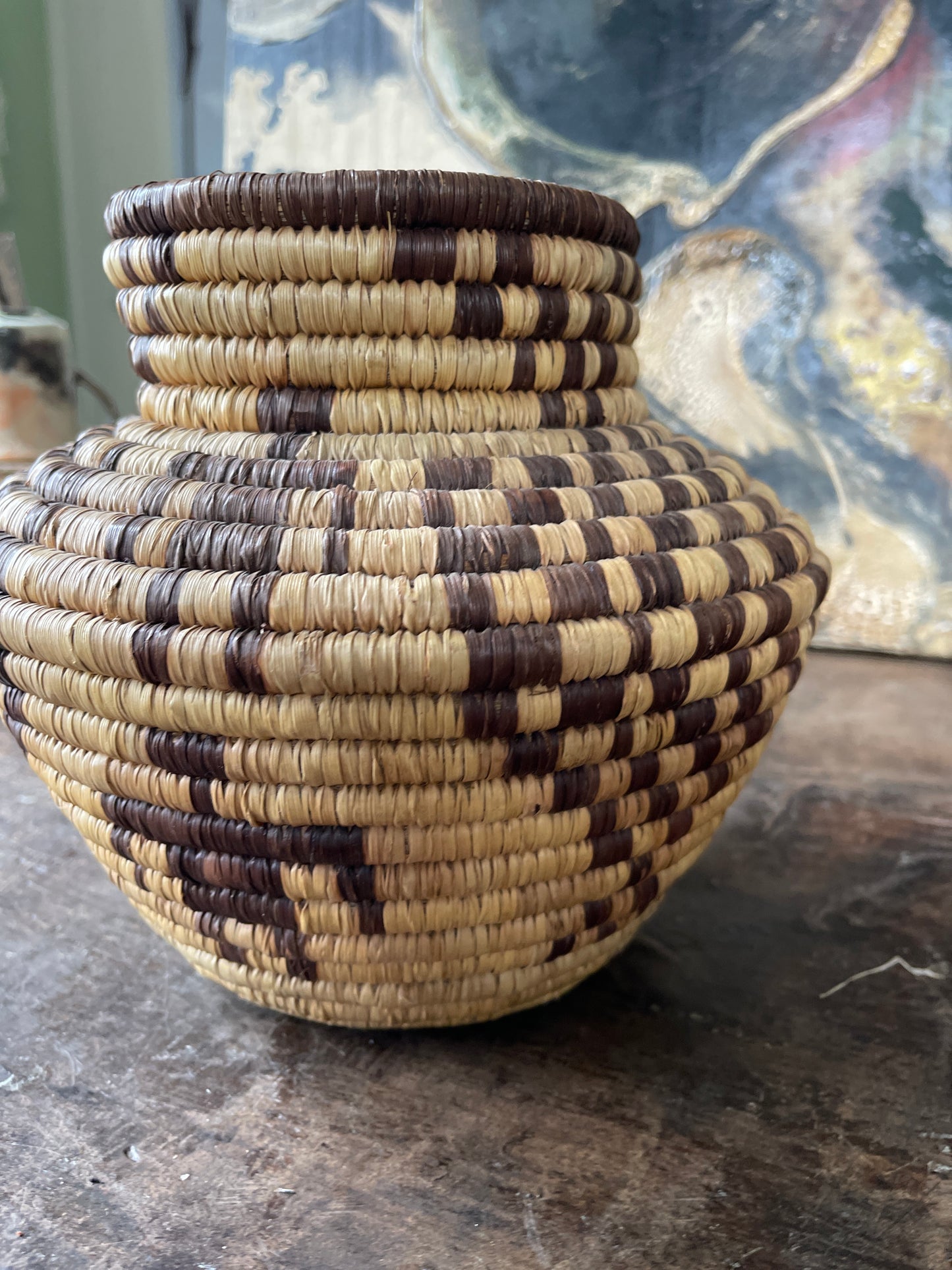 Figural Coiled Basket Olla