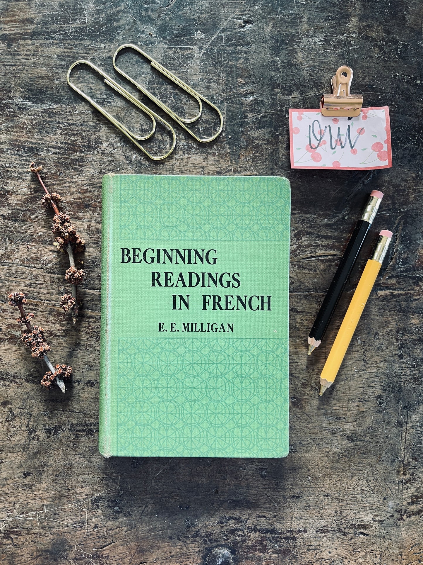 1962 Beginning Readings in French Vintage Library Book