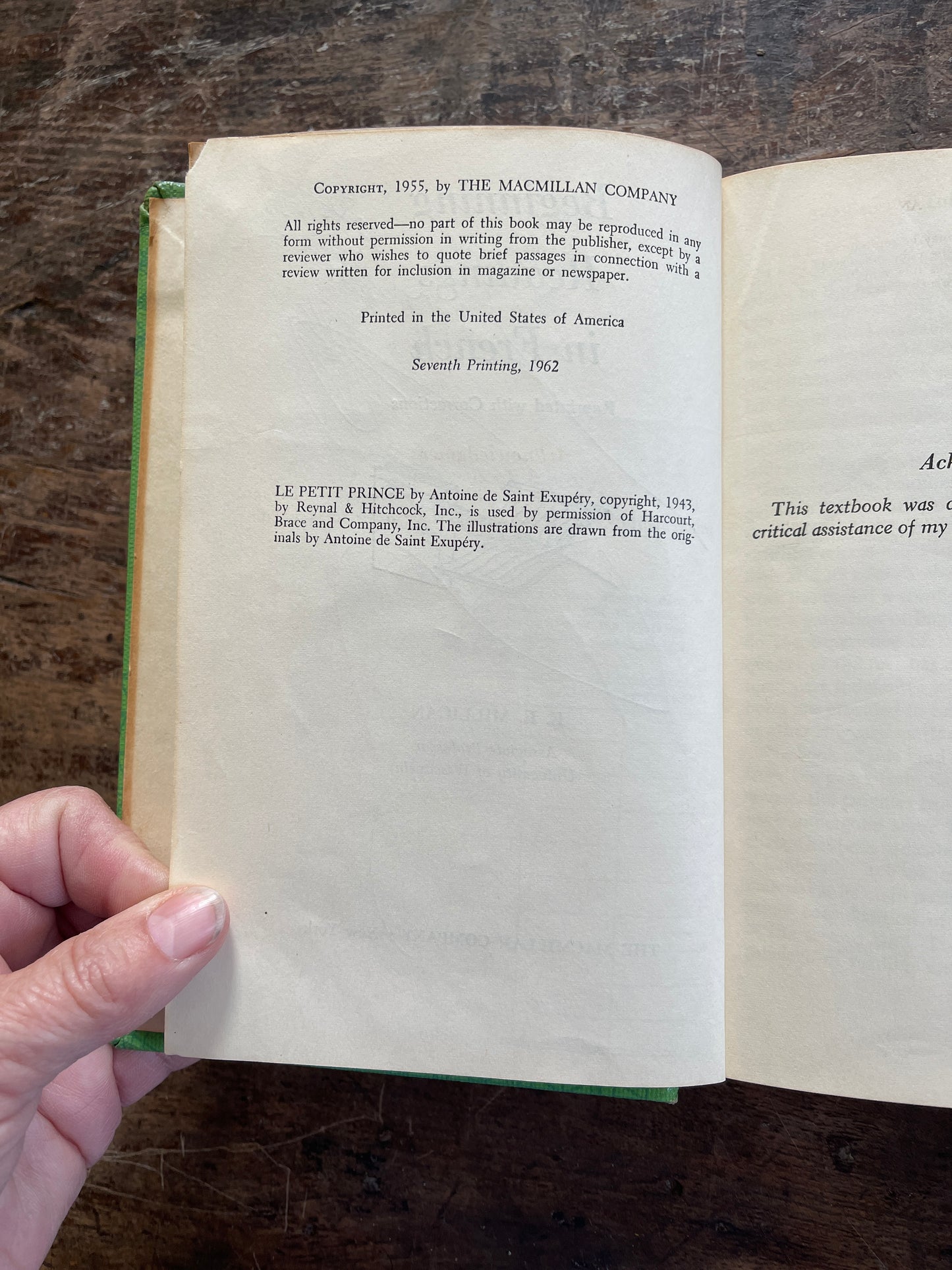 1962 Beginning Readings in French Vintage Library Book