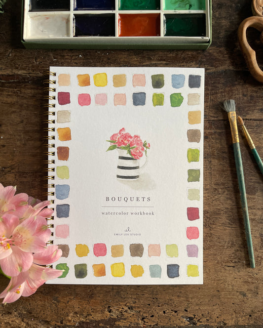 DIY Bouquets Watercolor Workbook by Emily Lex