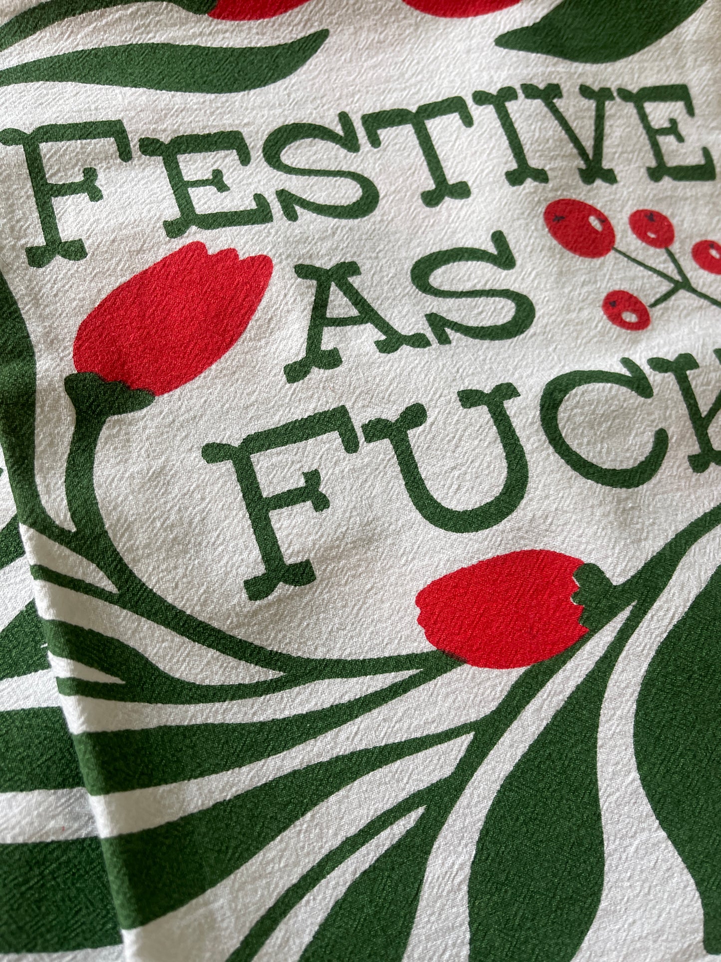 Festive As Fuck Tea Towel