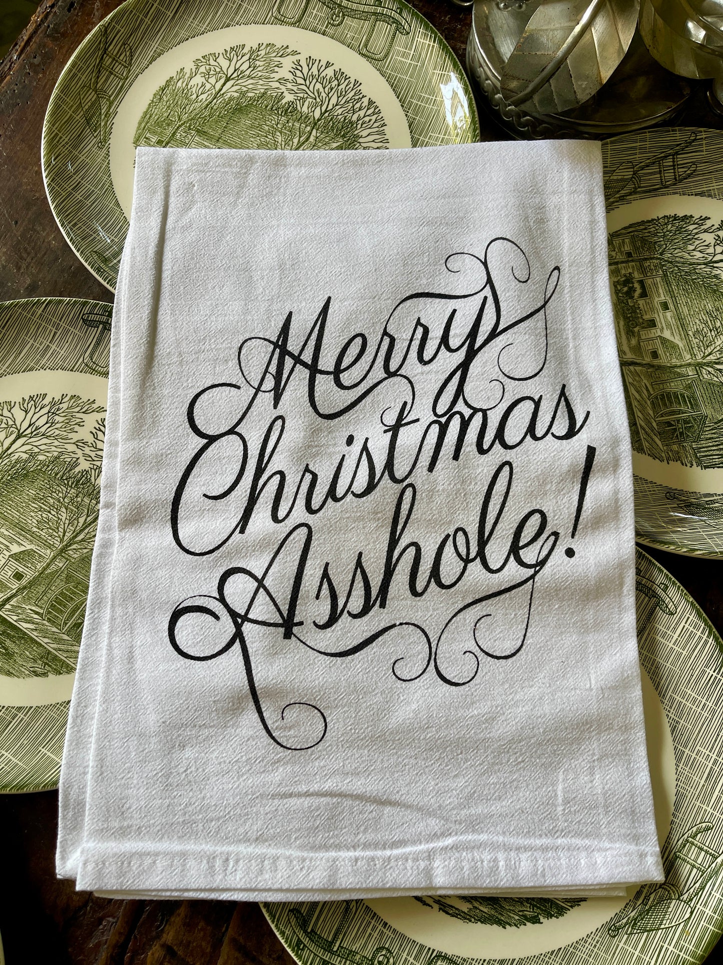 Merry Christmas, Asshole Tea Towel