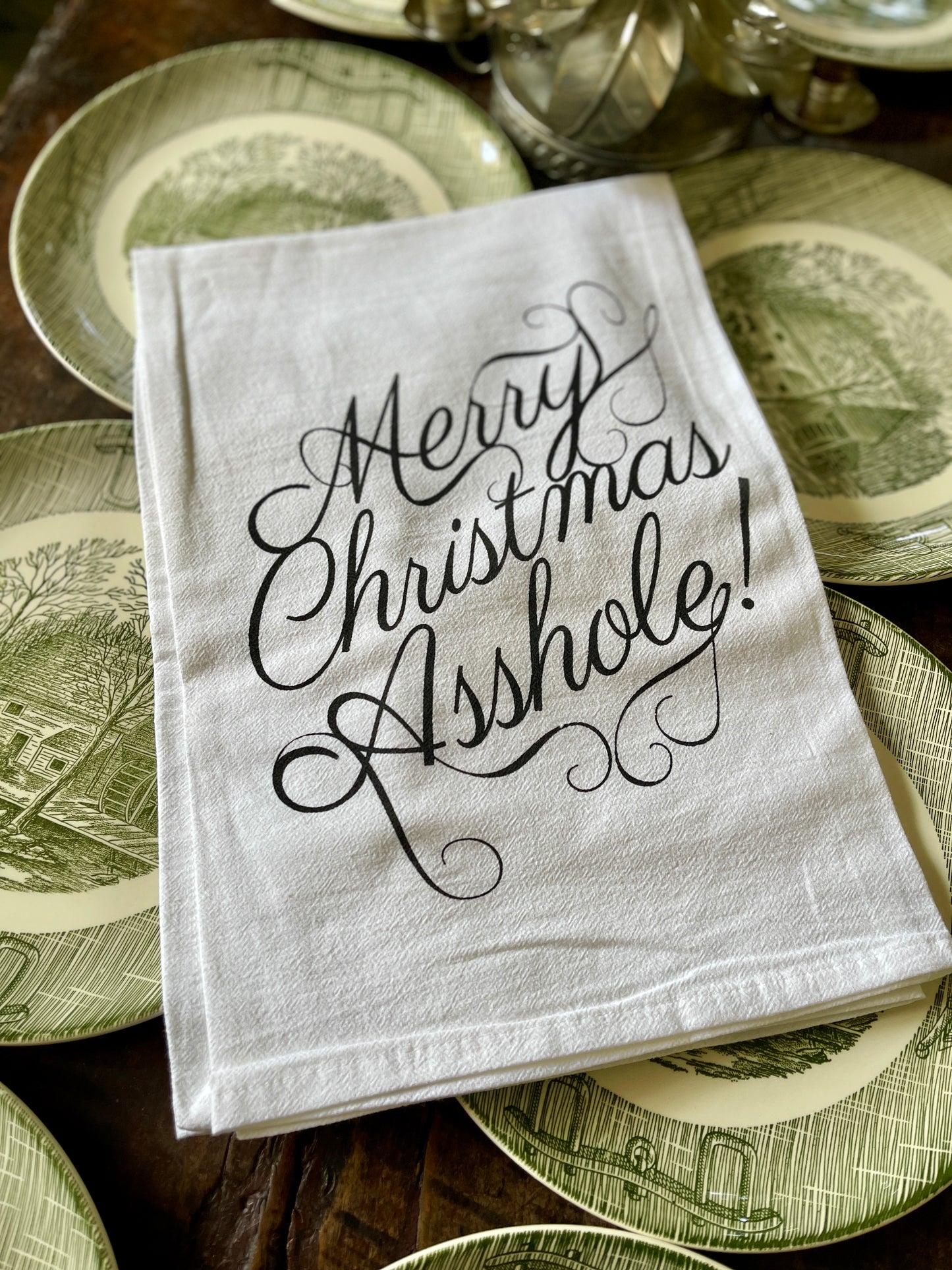 Merry Christmas, Asshole Tea Towel