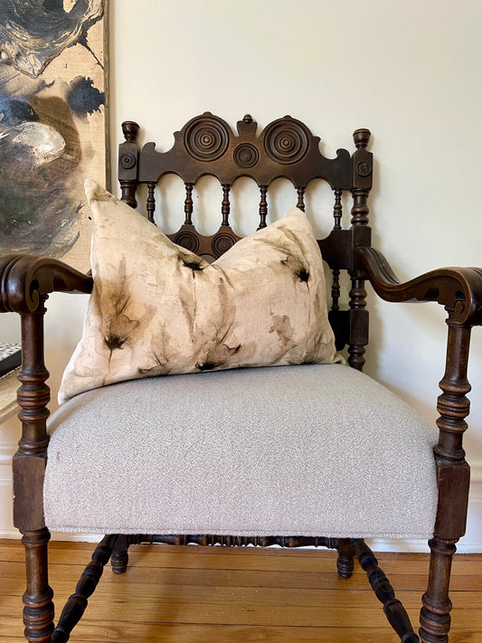 Sepia Toned Floral Velvet Pillow