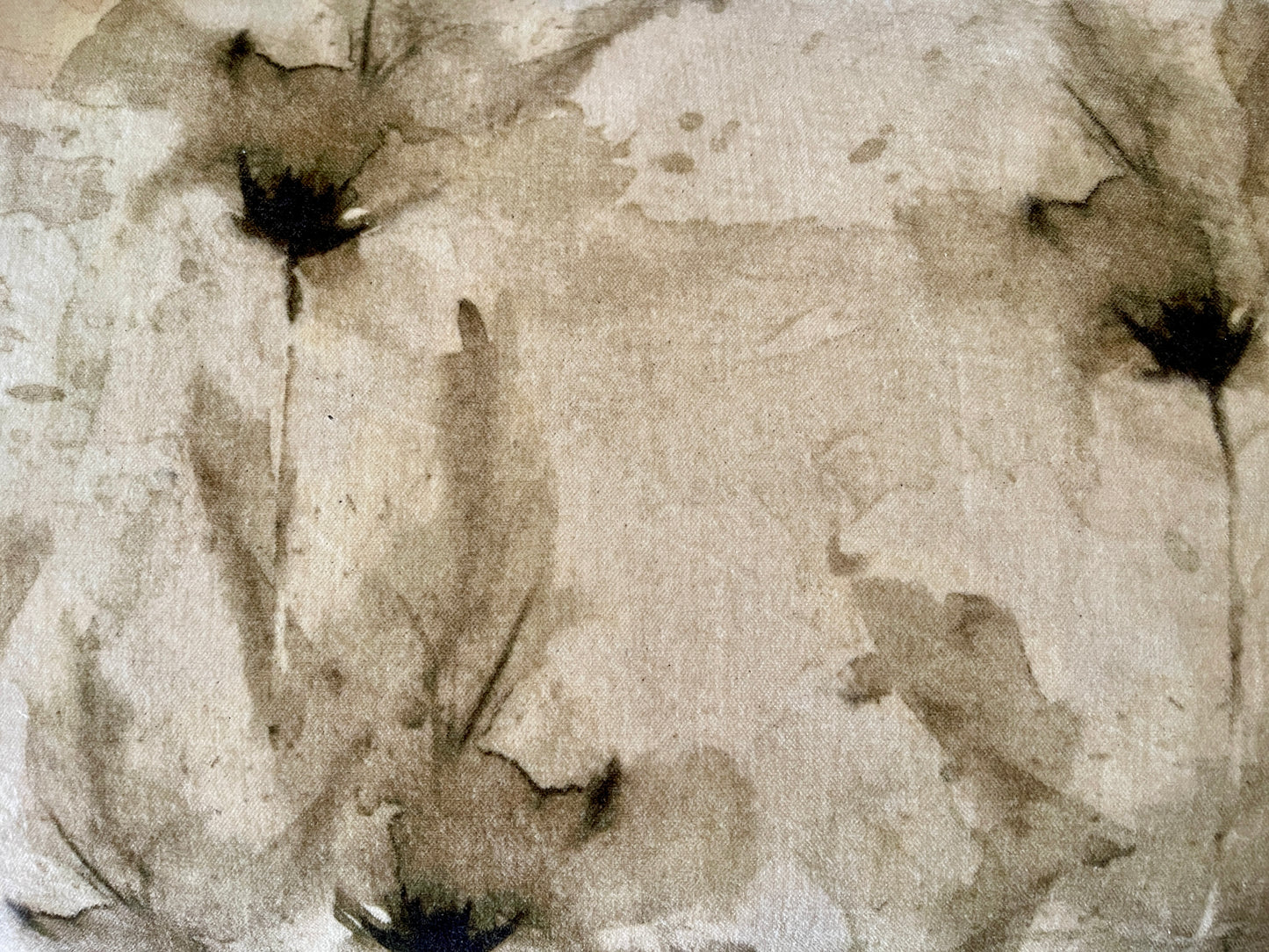 Sepia Toned Floral Velvet Pillow