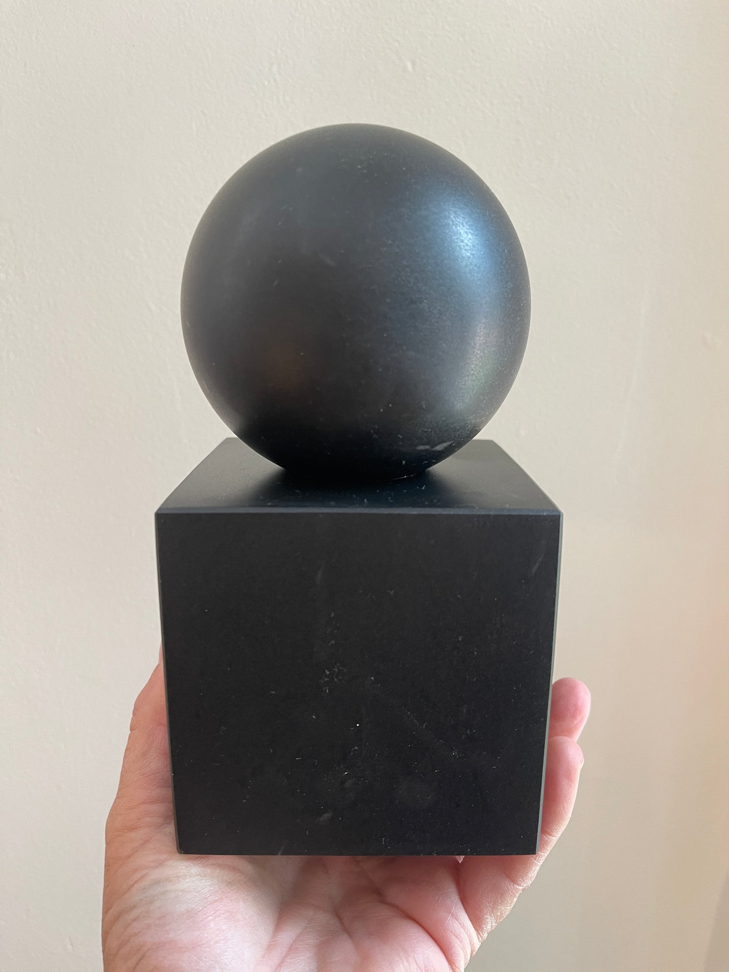 Jet Black Matte Finish Marble Bookends - a Pair