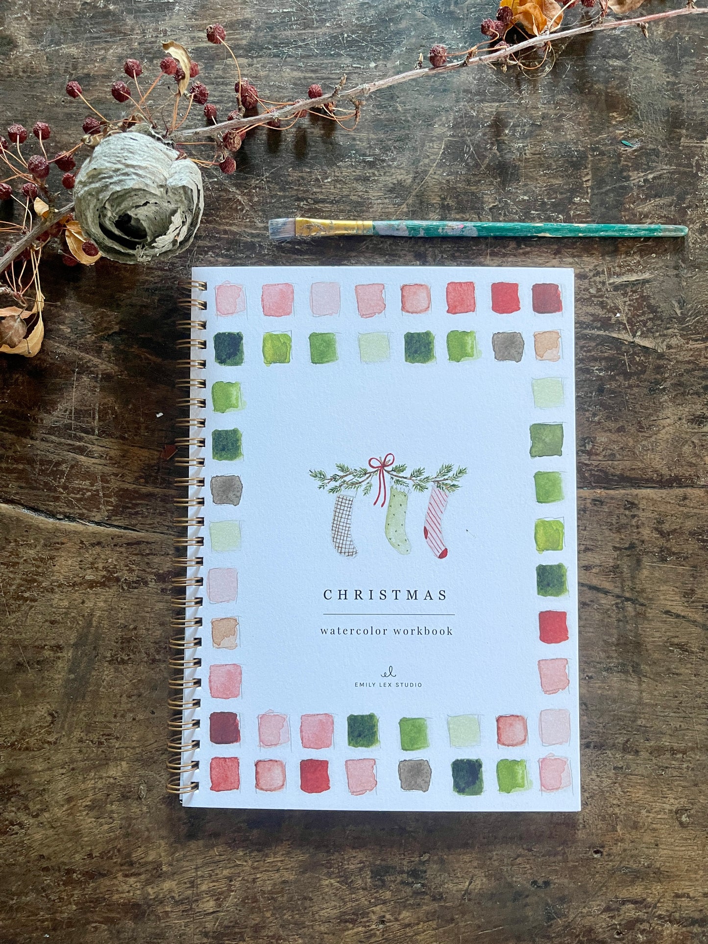 DIY Christmas Watercolor Work Book by Emily Lex