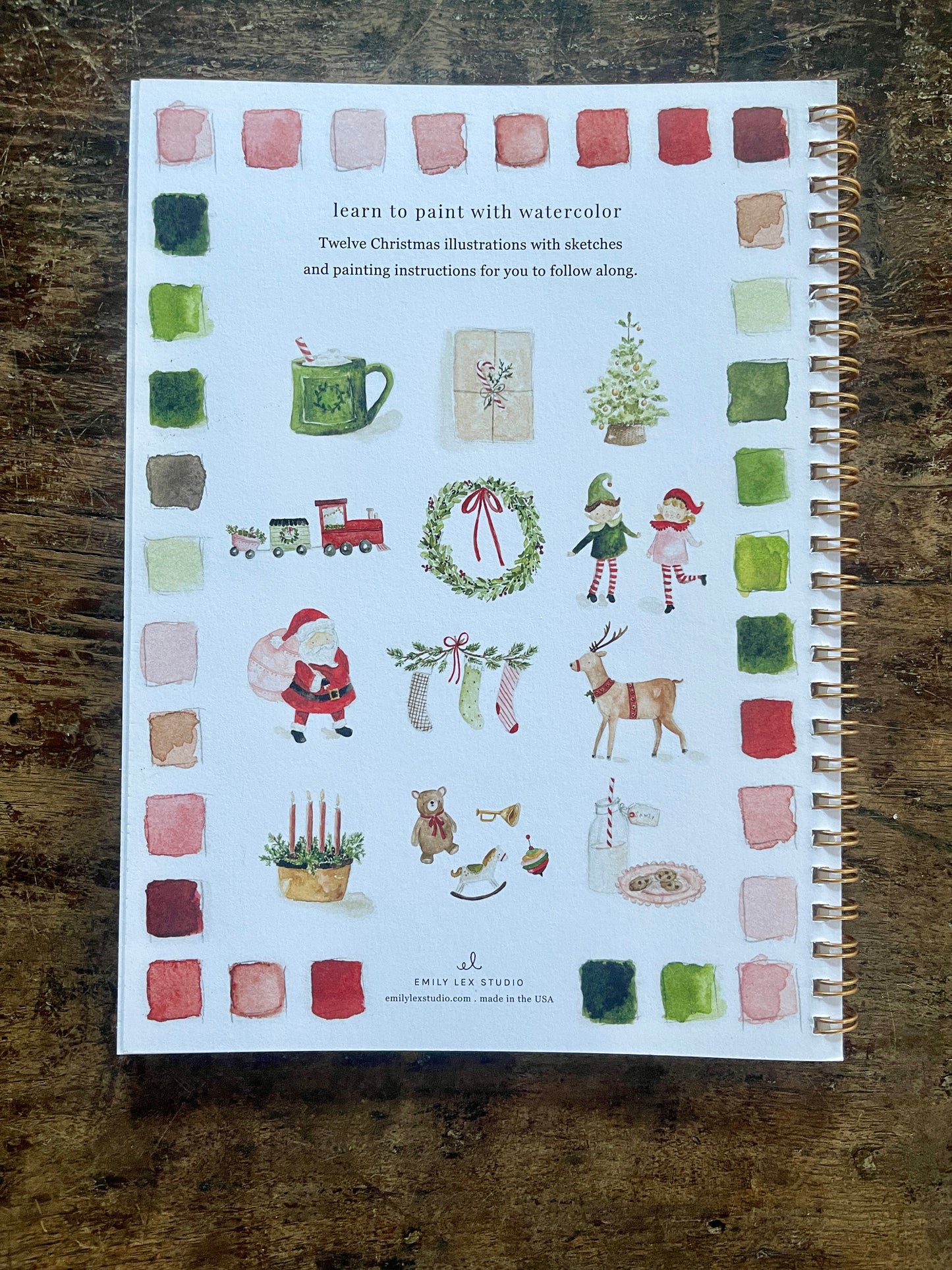 DIY Christmas Watercolor Work Book by Emily Lex