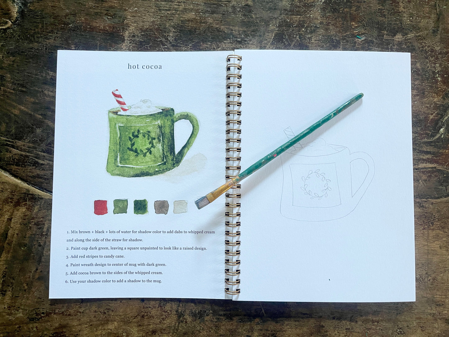 DIY Christmas Watercolor Work Book by Emily Lex