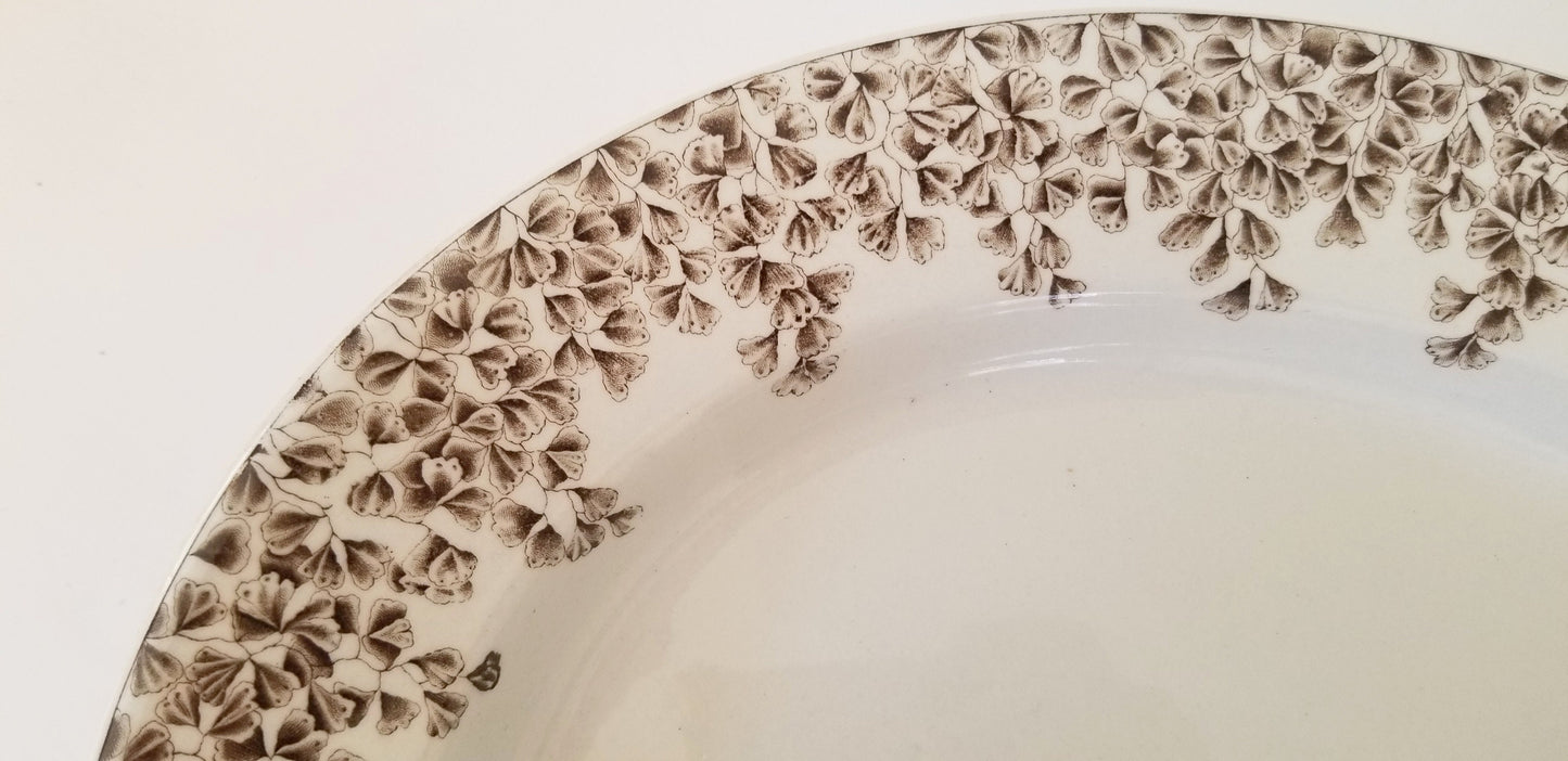 Large Brown and White Wedgwood Oval Platter Brown Transferware Serving Platter Entertaining Brunch Wedding Reception Shower