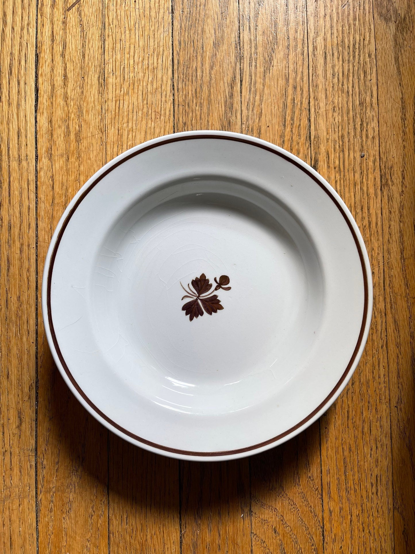 Set of Four (4) White English Ironstone 8” Shallow Soup Bowl by Alfred Meakin England Farmhouse Cottage