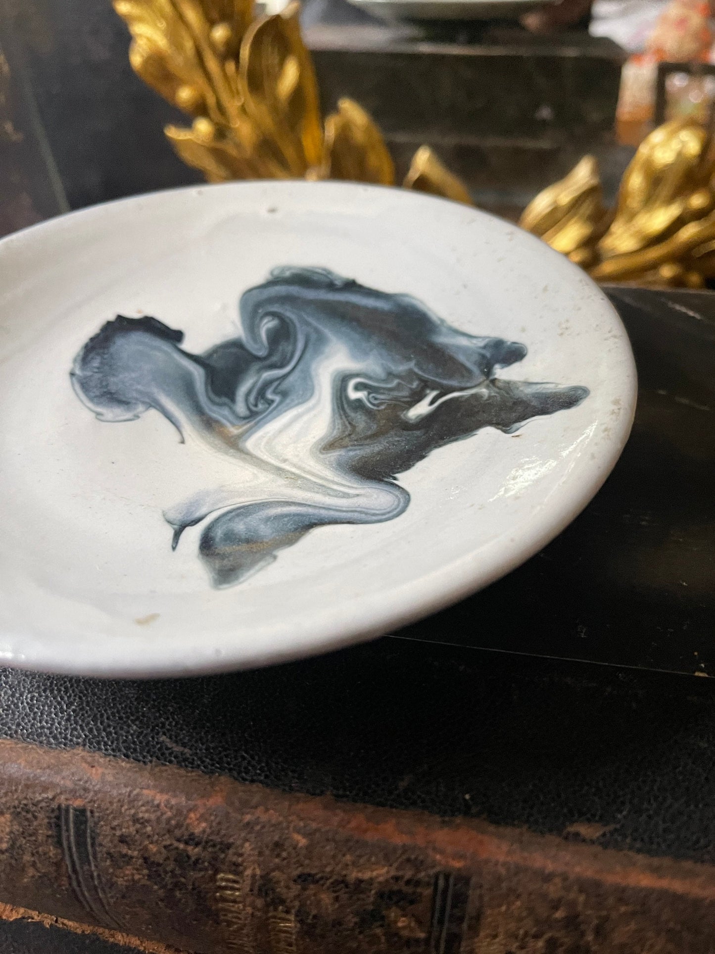 Blue and White Swirl Potter 6” Plate