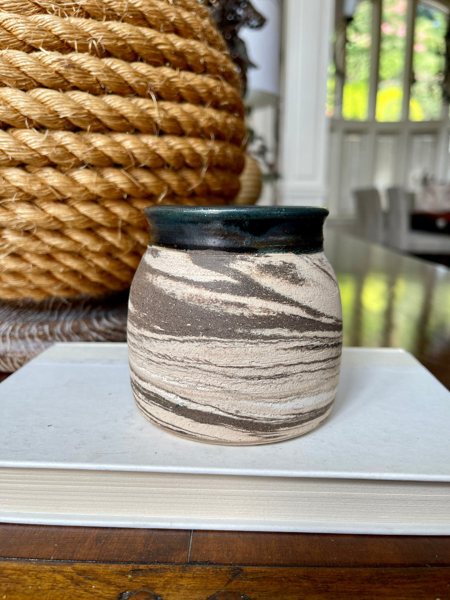 1990s Swirled Studio Pottery Planter