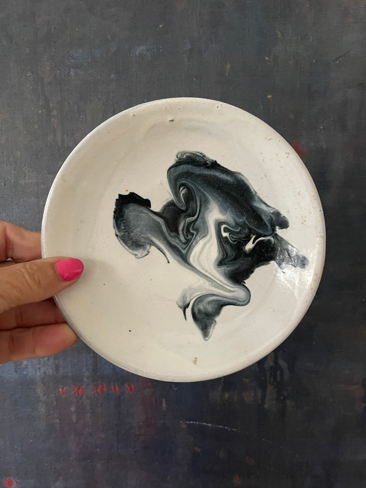 Blue and White Swirl Potter 6” Plate