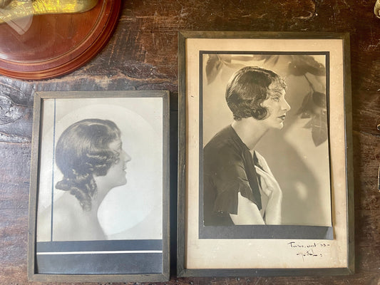 Vintage Collection of Two (2) Sepia French Photographs of Women