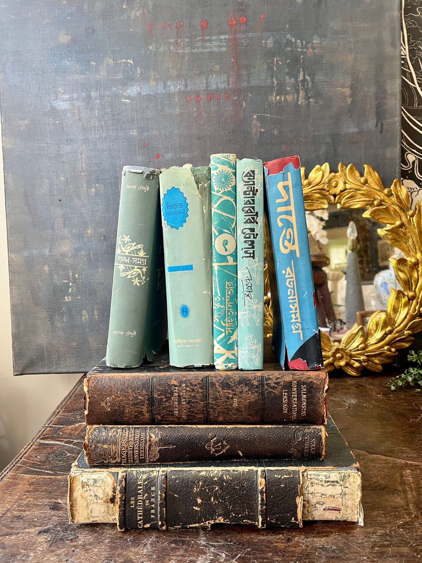 Collection of Five (5) Blue Bookstack in Bangladesh Pretty Books Decorative Books