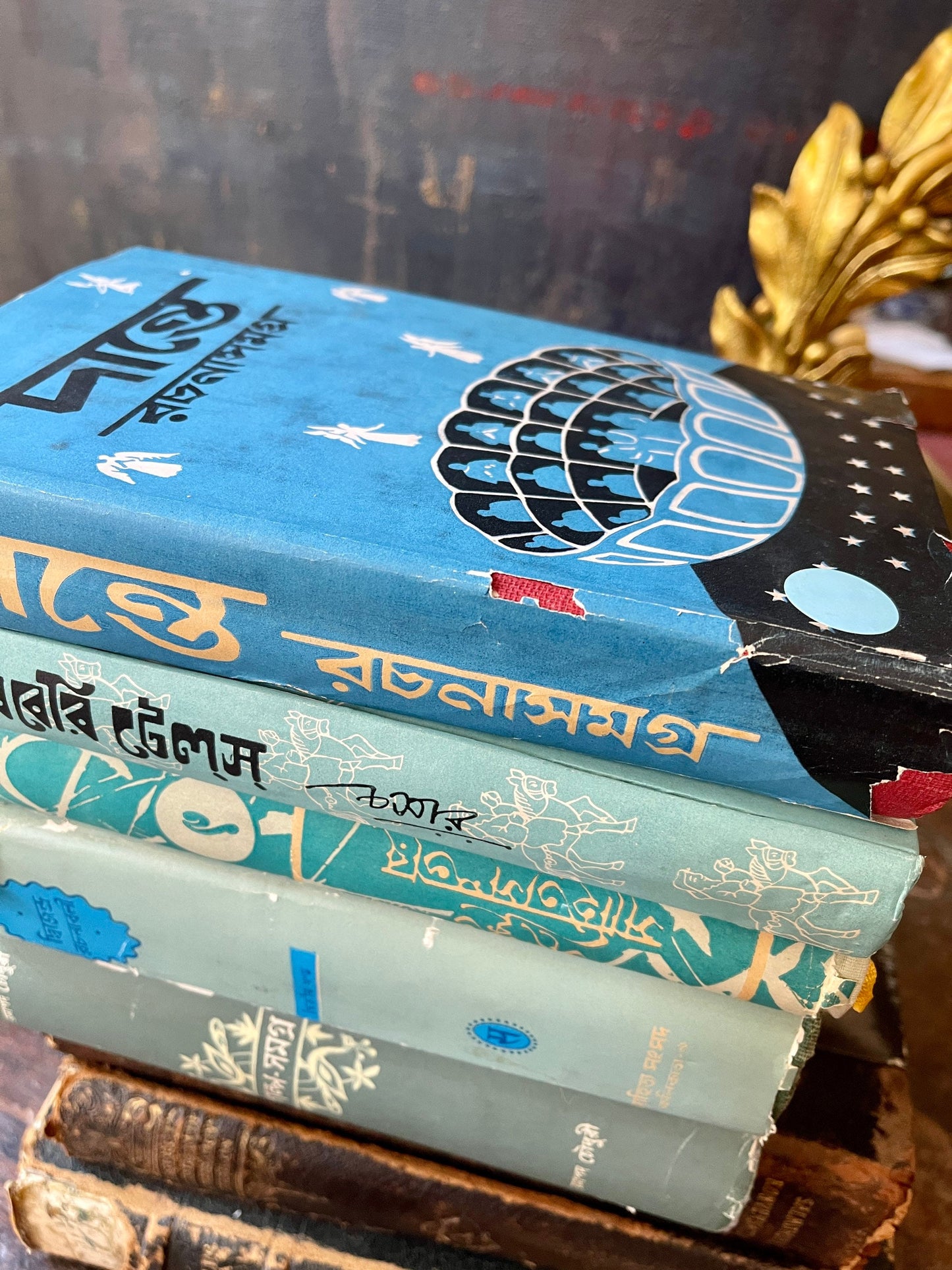 Collection of Five (5) Blue Bookstack in Bangladesh Pretty Books Decorative Books