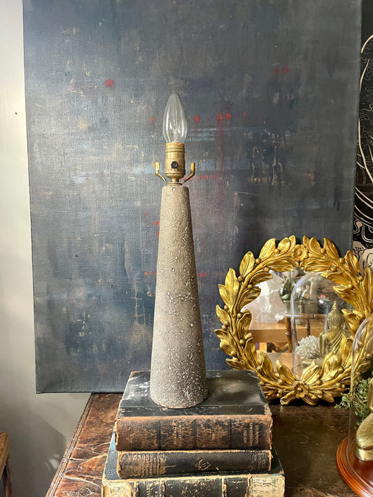 Vintage Cement Textured Cylindrical Lamp Postmodernism