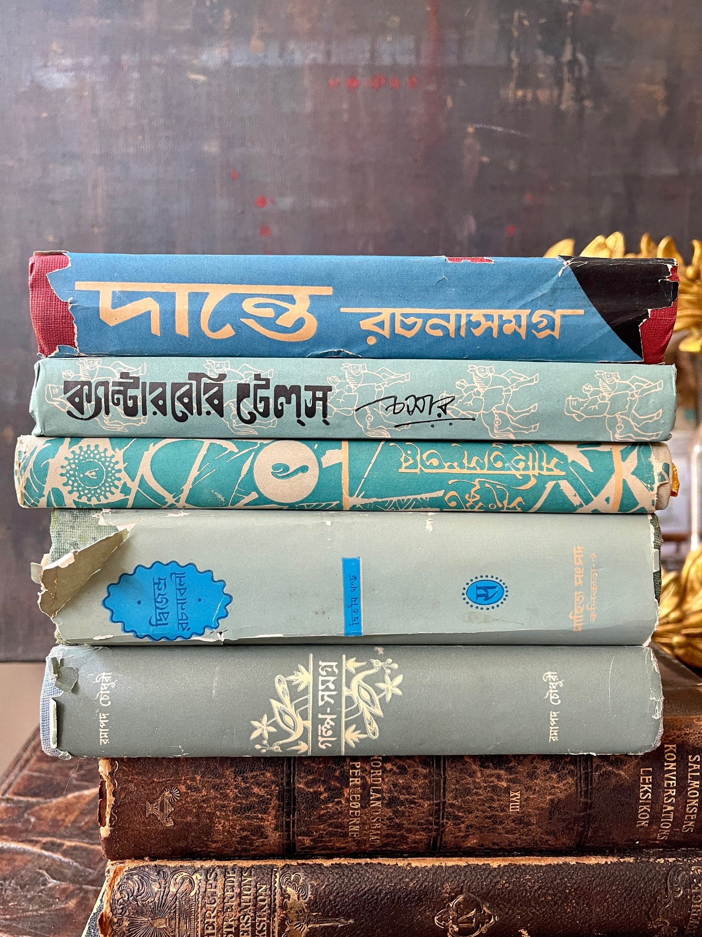 Collection of Five (5) Blue Bookstack in Bangladesh Pretty Books Decorative Books