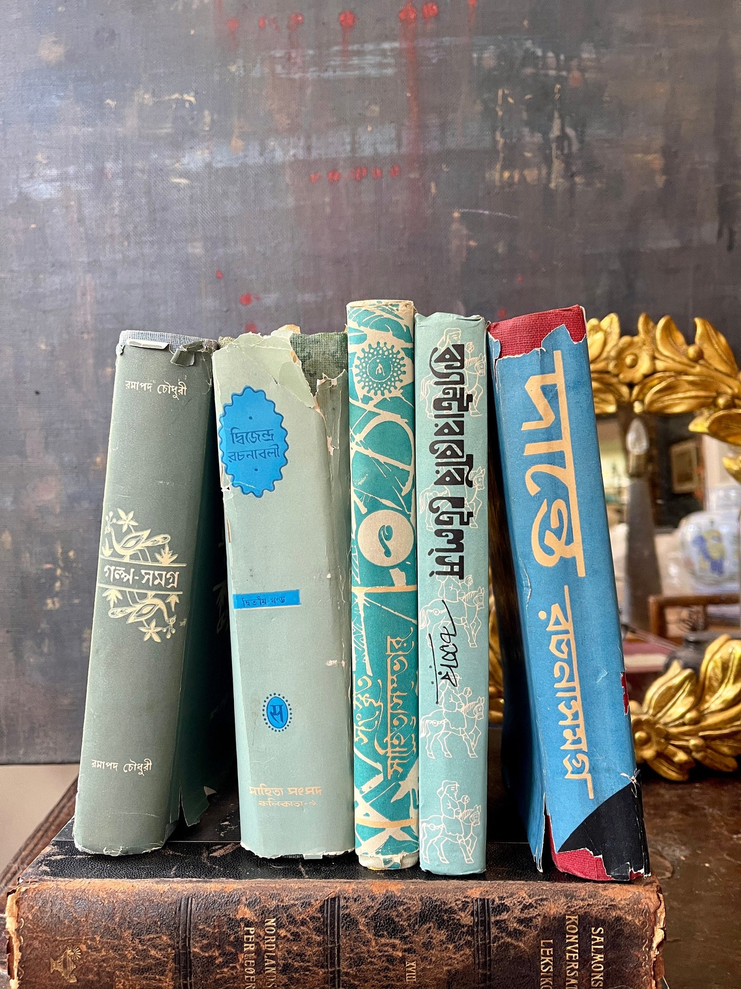 Collection of Five (5) Blue Bookstack in Bangladesh Pretty Books Decorative Books