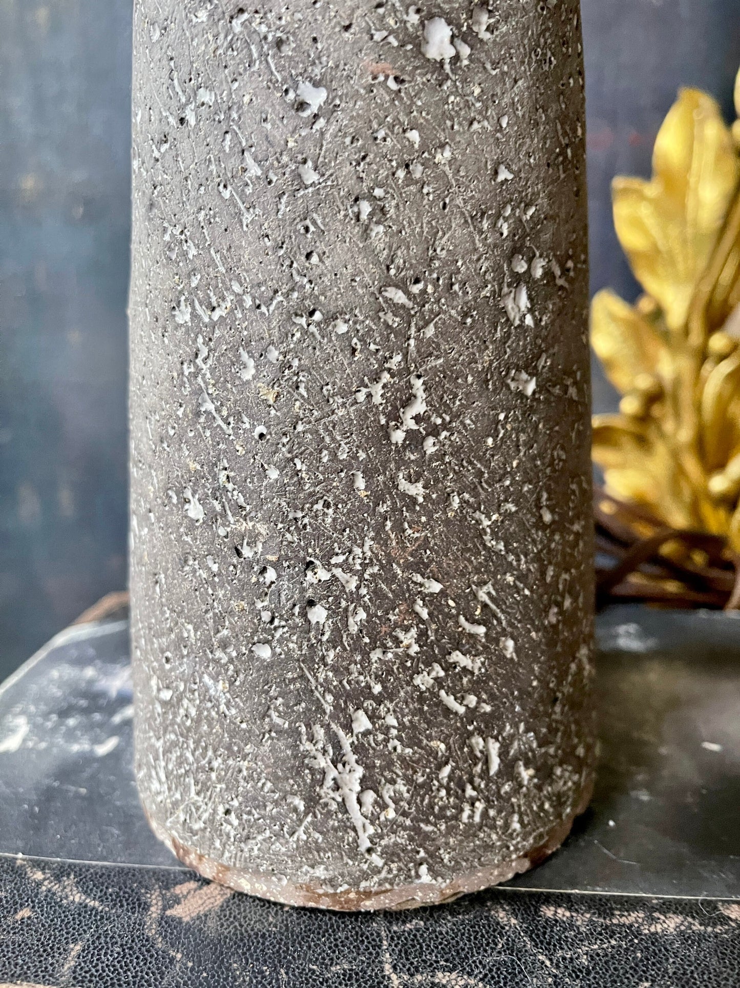 Vintage Cement Textured Cylindrical Lamp Postmodernism