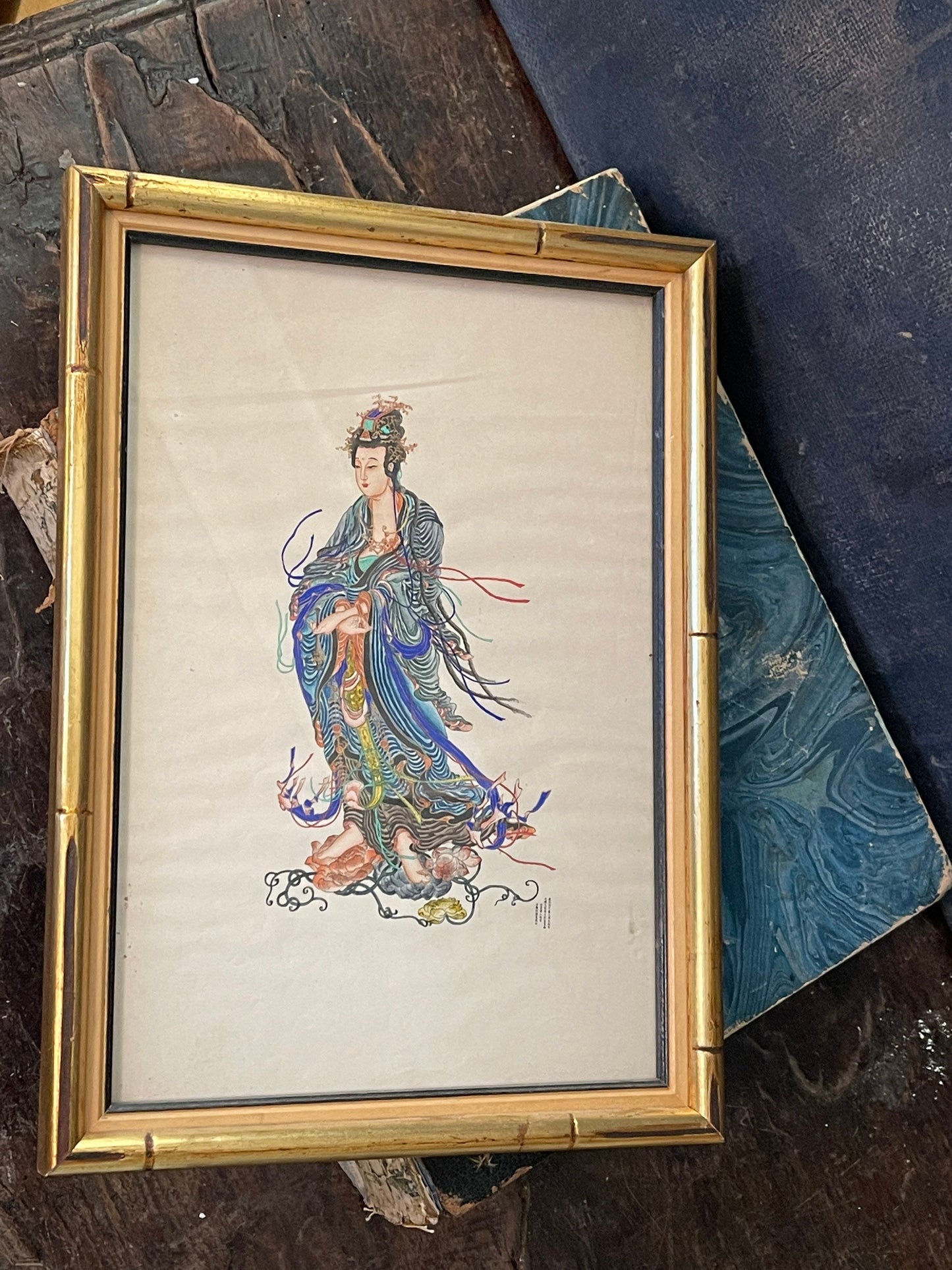 Chinese Deity Lung Niu (Mother of Dragon) Antique Painting