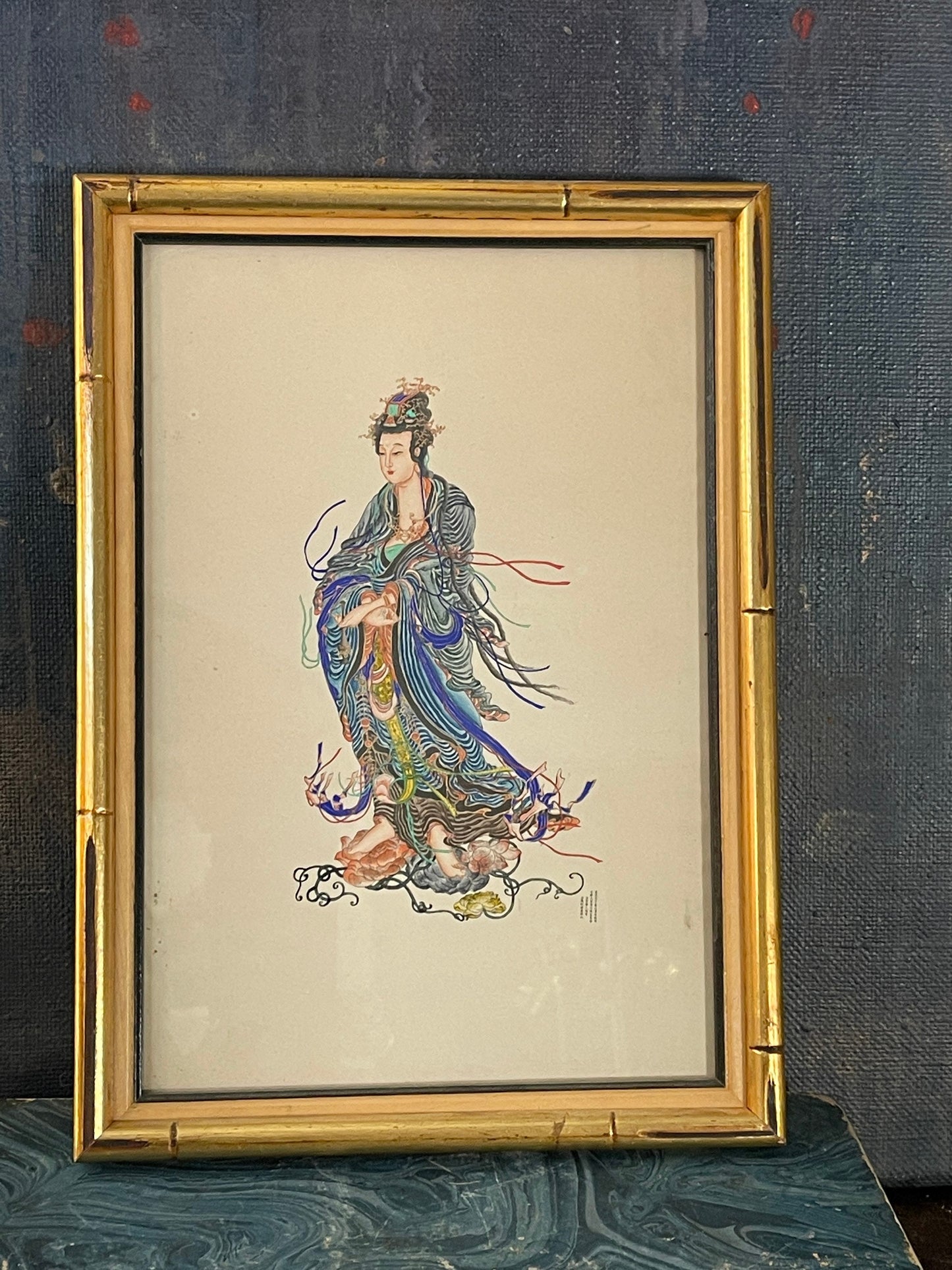 Chinese Deity Lung Niu (Mother of Dragon) Antique Painting