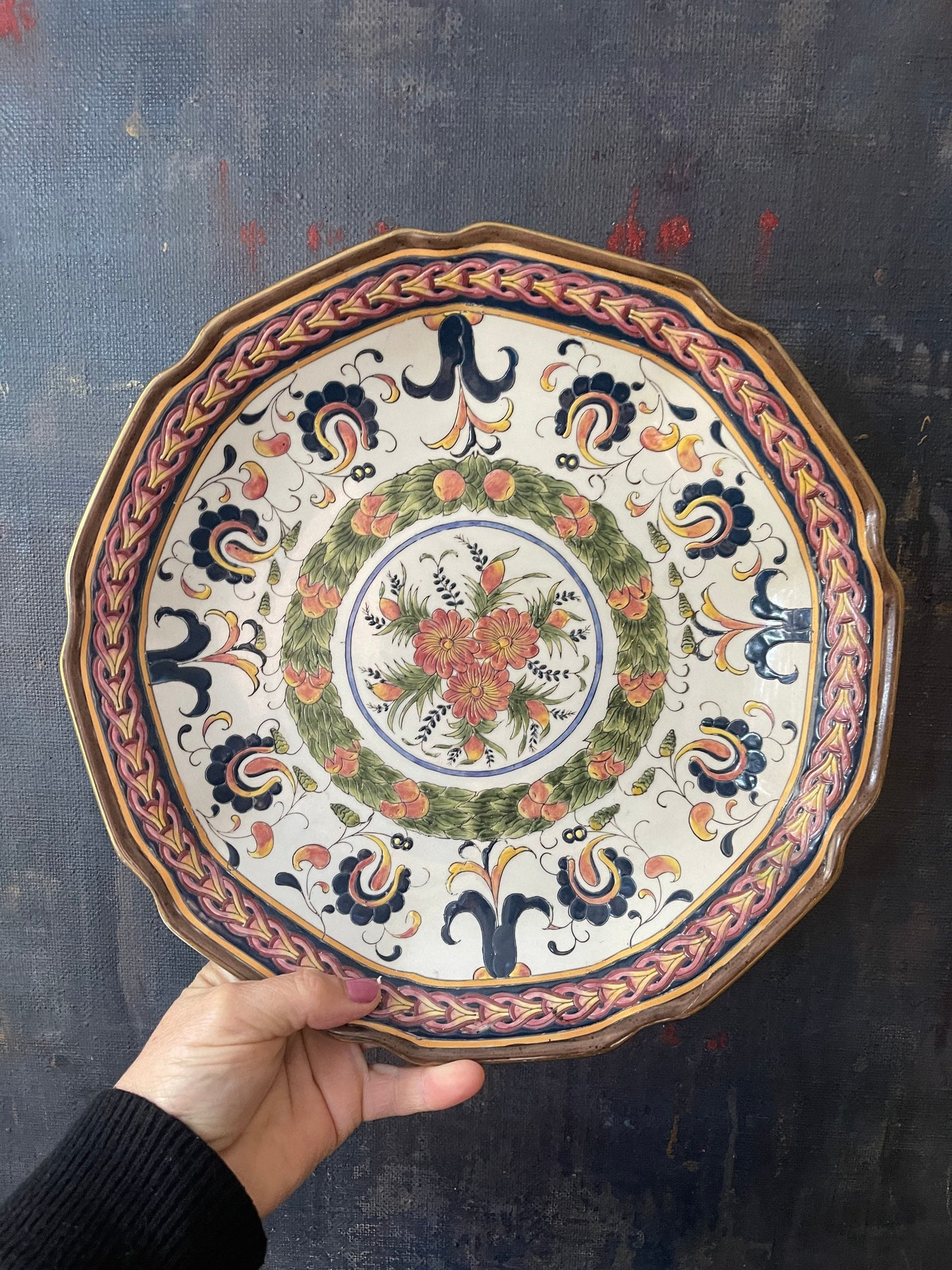 Large Oversized Chinoiserie Bowl Centerpiece