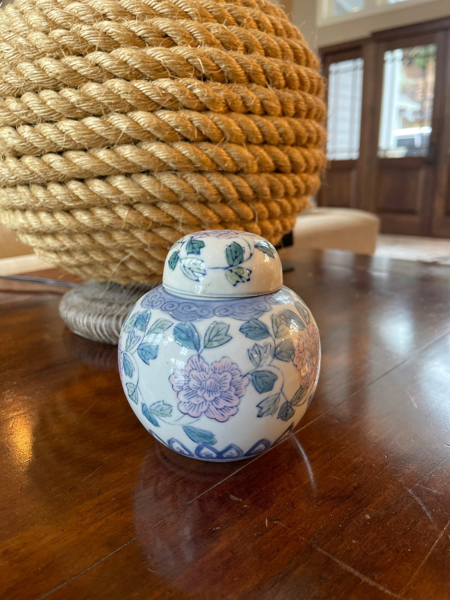 Vintage Chinoiserie 4.5” Tea Canister Ginger Jar