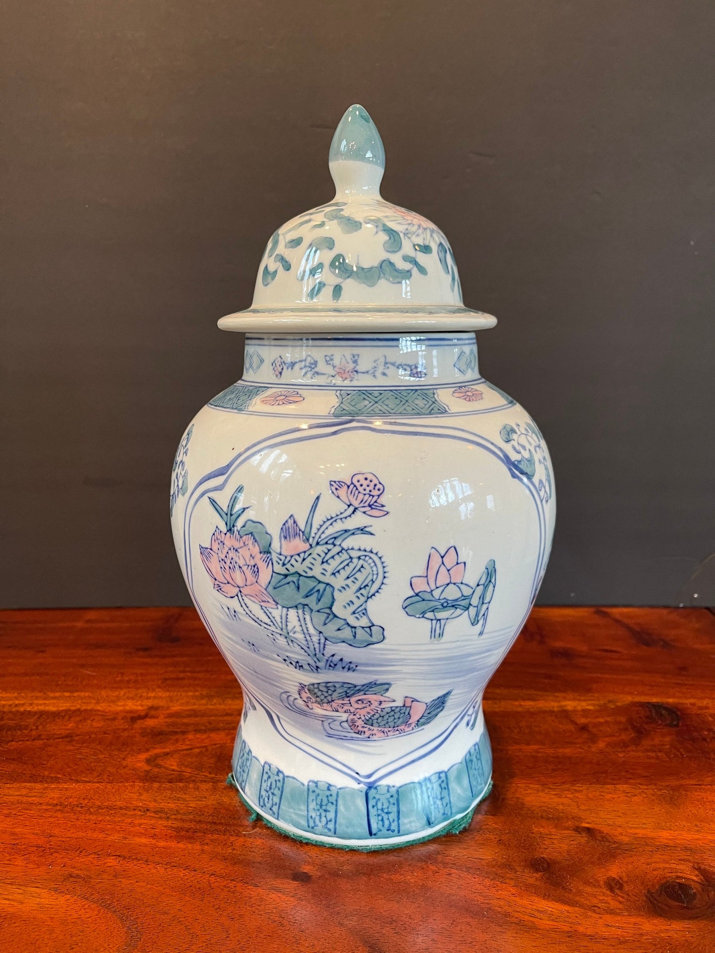 Late 20th Century 14” Ginger Jar Grand Millennial Decor