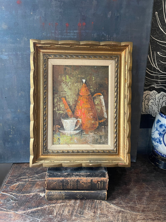 Vintage Signed 1960s Still-life Painting