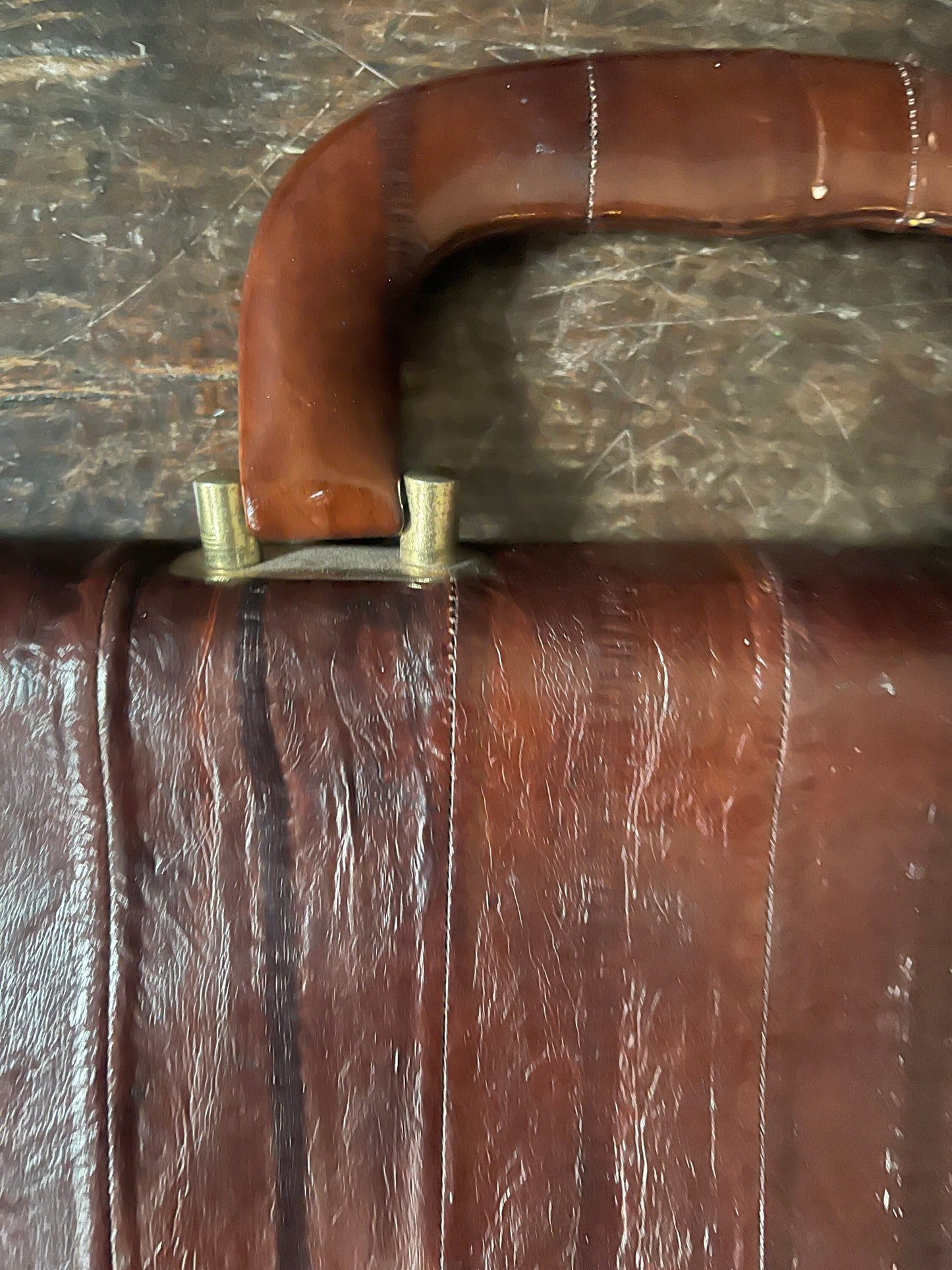 Vintage 1990s Burgundy Eel Skin Briefcase