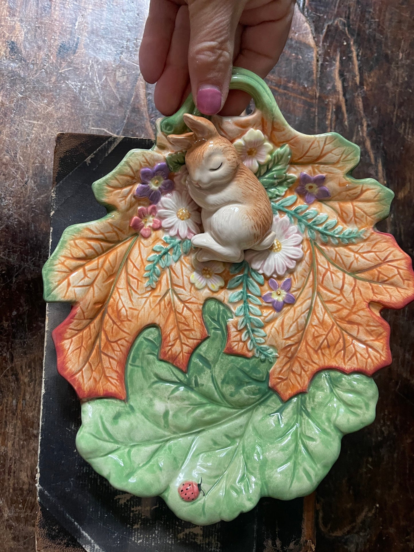 Fitz and Floyd Easter Bunny Rabbit Trinket Dish