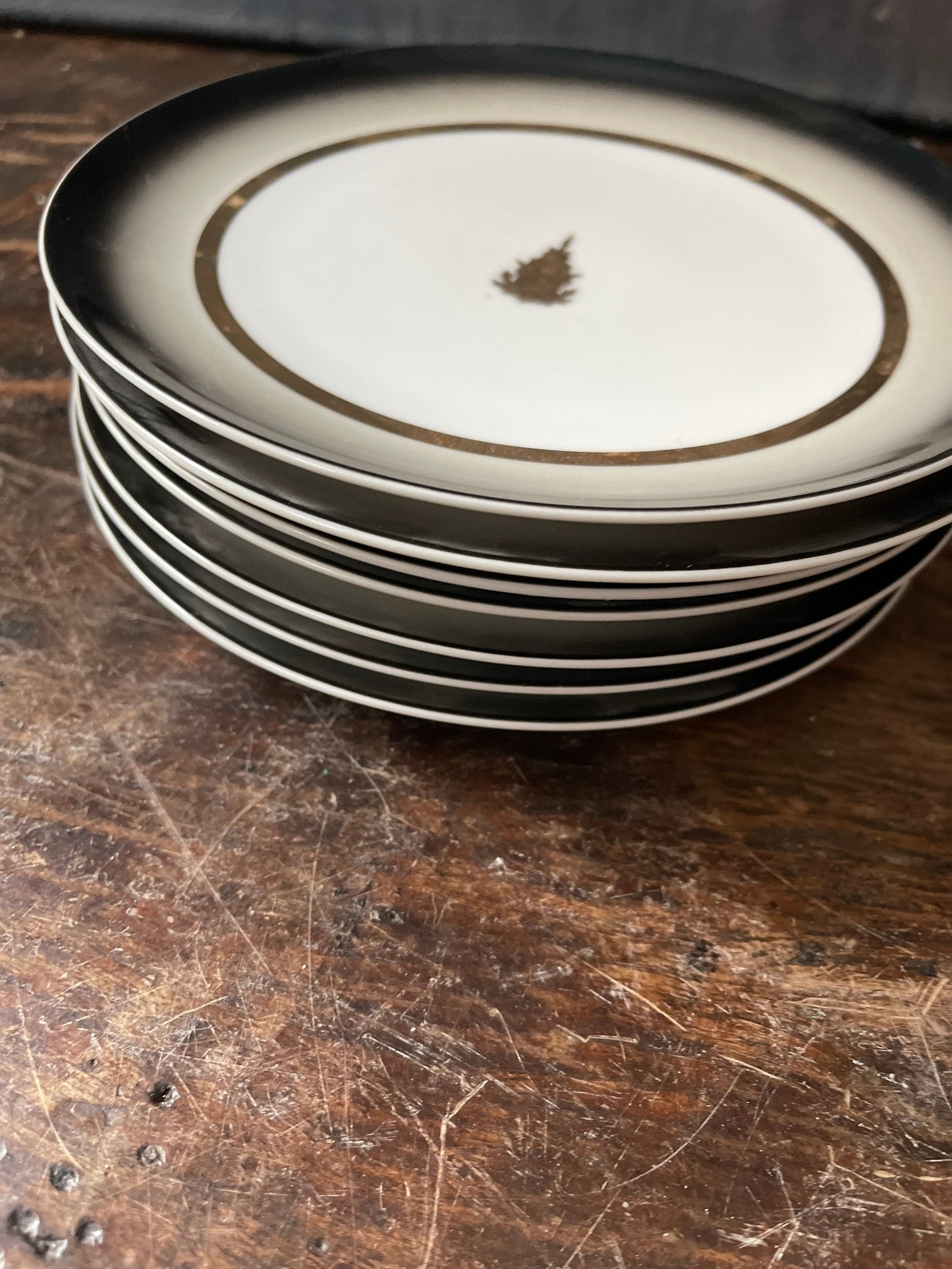 Set of Seven (7) Vintage Japanese Plates with Buddha