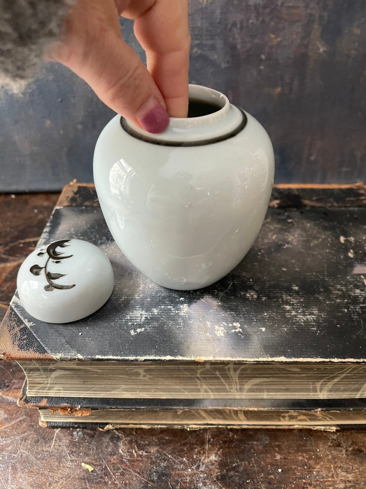 Vintage Japanese Ceramic Small Ginger Jar